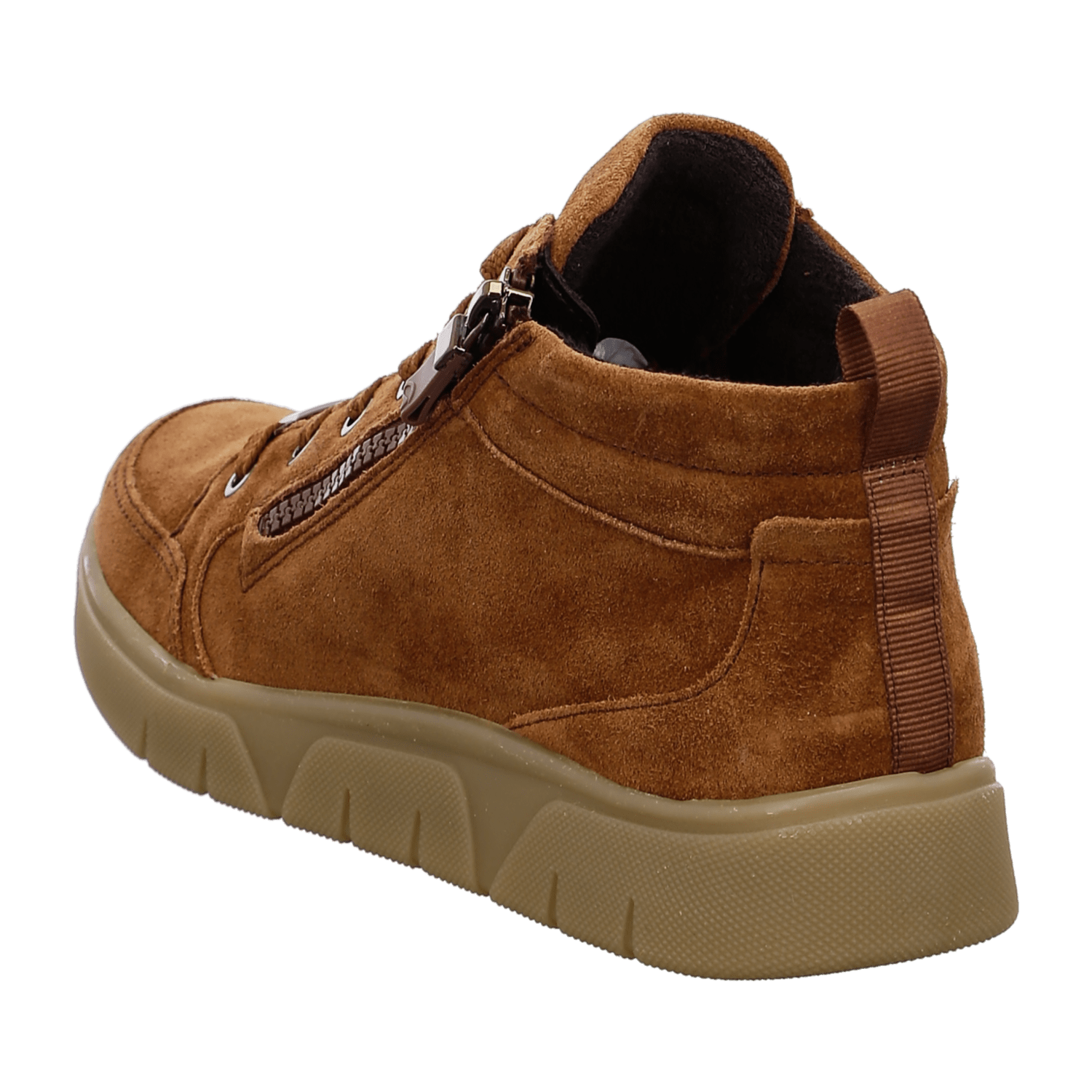 ARA ROM Women's Velour Leather Lace-Up Sneakers in Brown