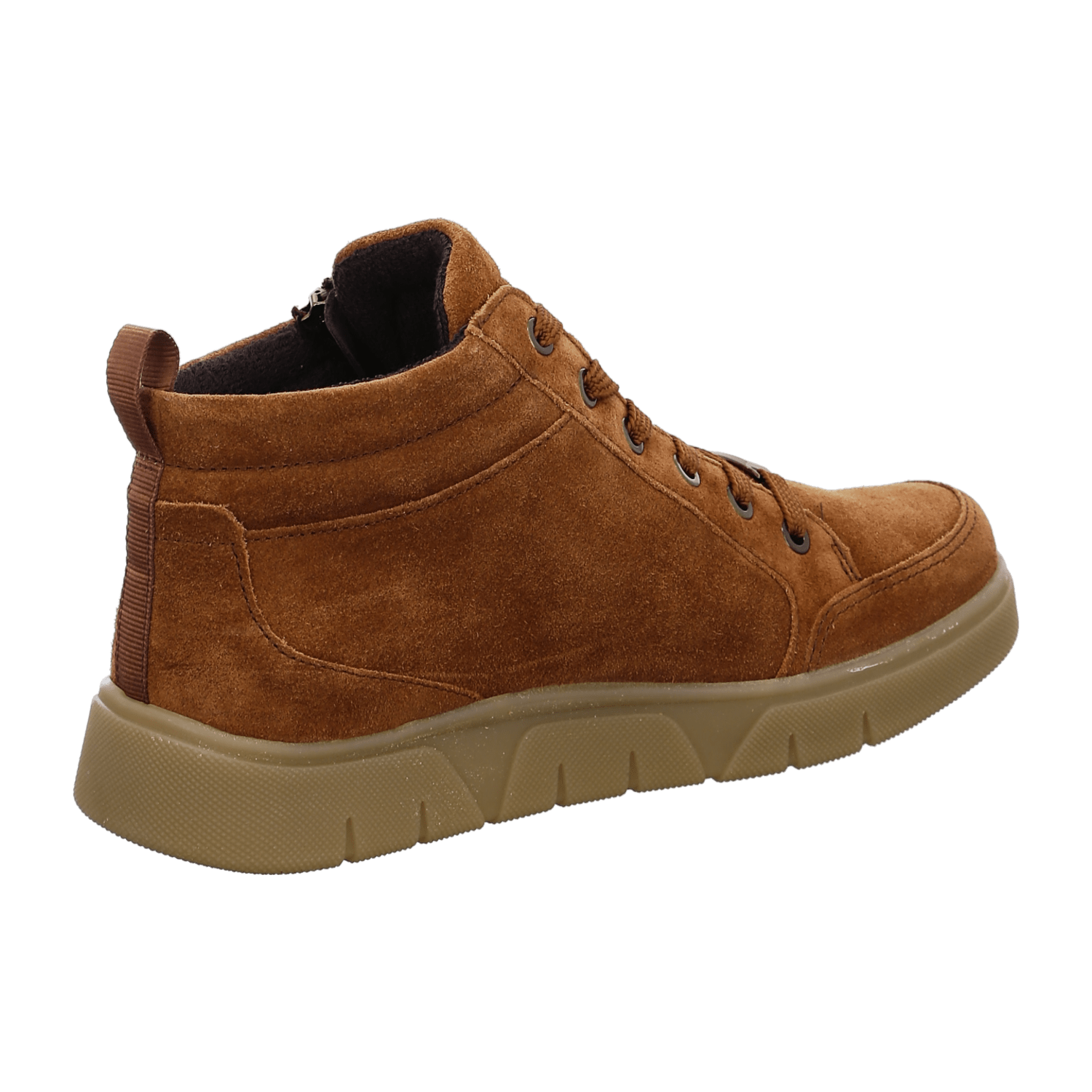 ARA ROM Women's Velour Leather Lace-Up Sneakers in Brown