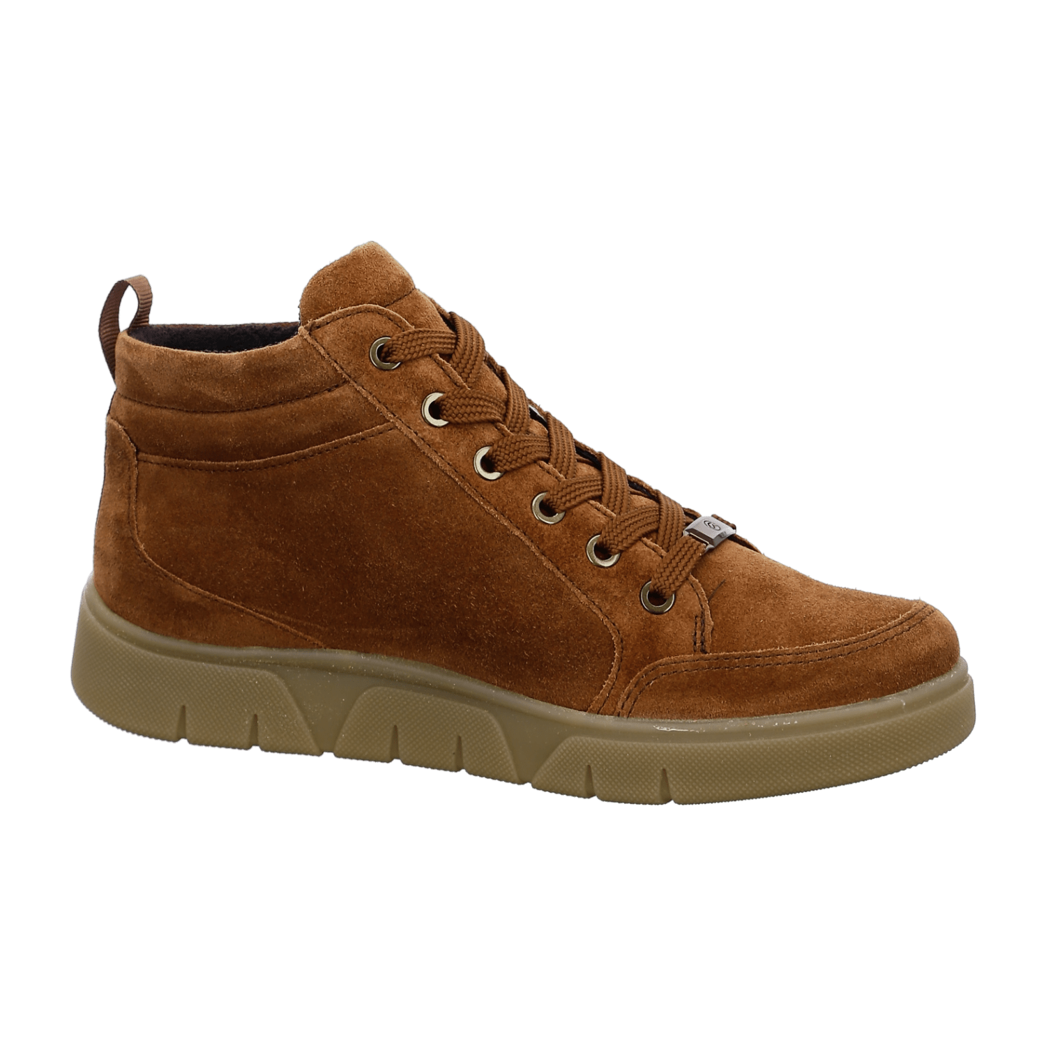 ARA ROM Women's Velour Leather Lace-Up Sneakers in Brown