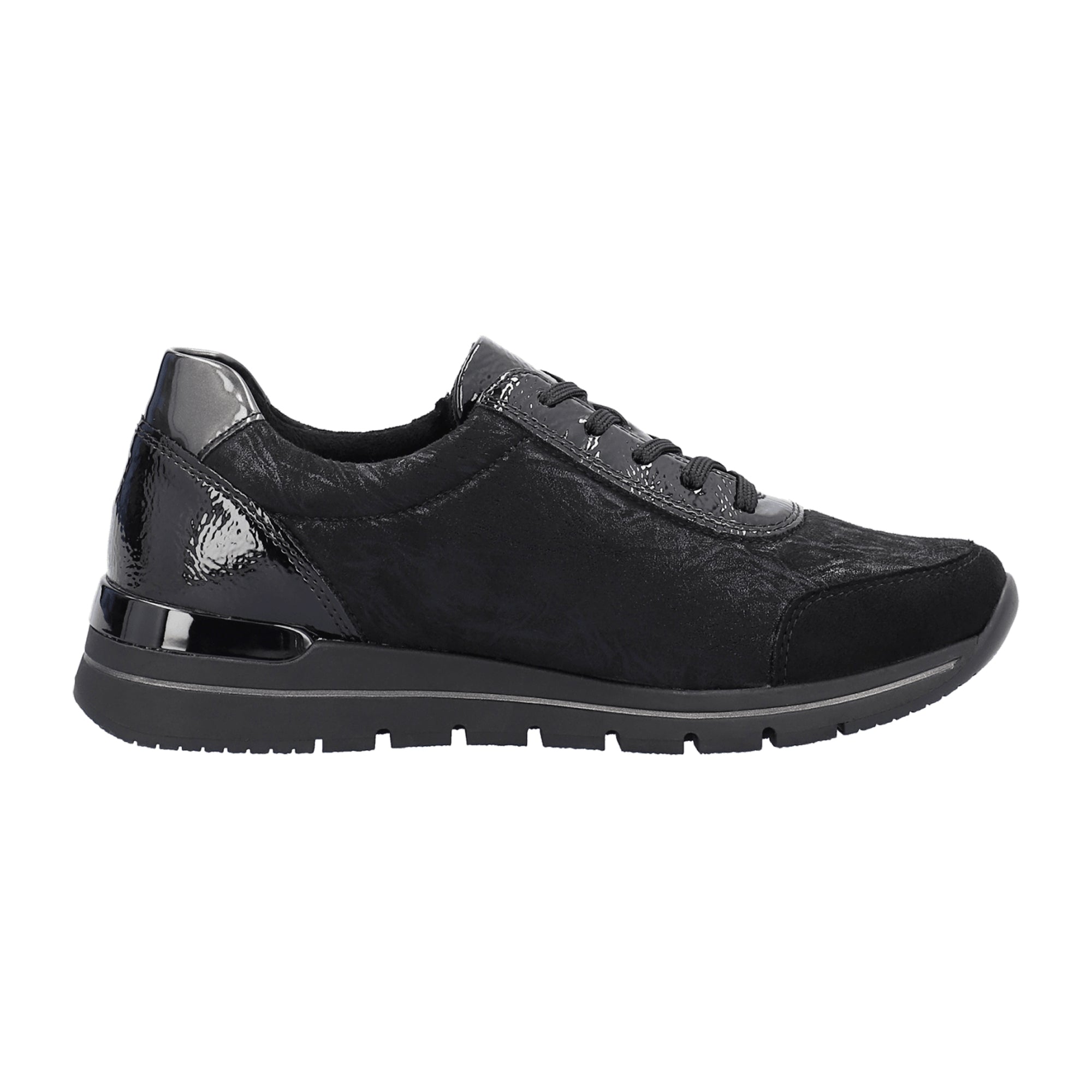 Remonte Women's Black Casual Shoes with Removable Insole and Zip Closure