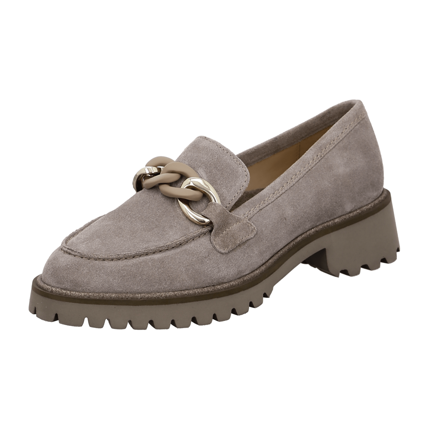 ARA KENT Women's Suede Slip-On Loafers in Beige with Round Toe and Leather Lining