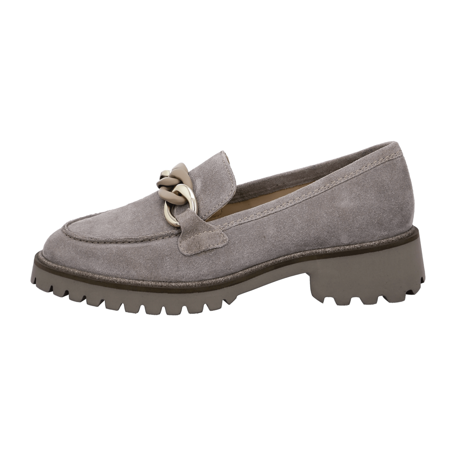 ARA KENT Women's Suede Slip-On Loafers in Beige with Round Toe and Leather Lining