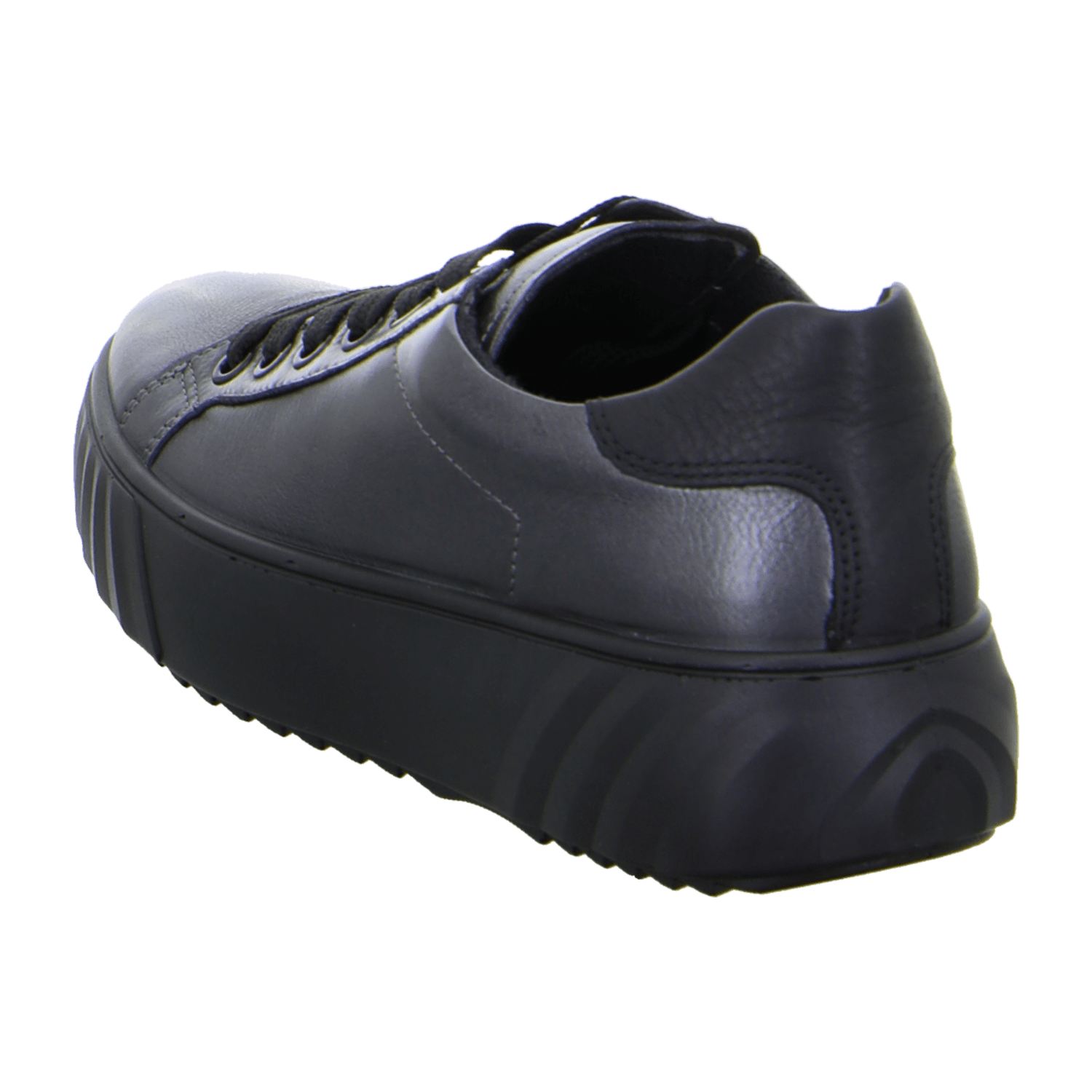 ARA MONACO Women's Sneakers in Grey, Smooth Leather with Side Zip and Round Toe