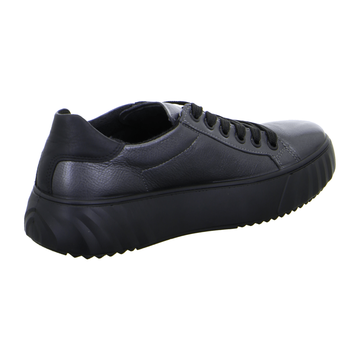 ARA MONACO Women's Sneakers in Grey, Smooth Leather with Side Zip and Round Toe