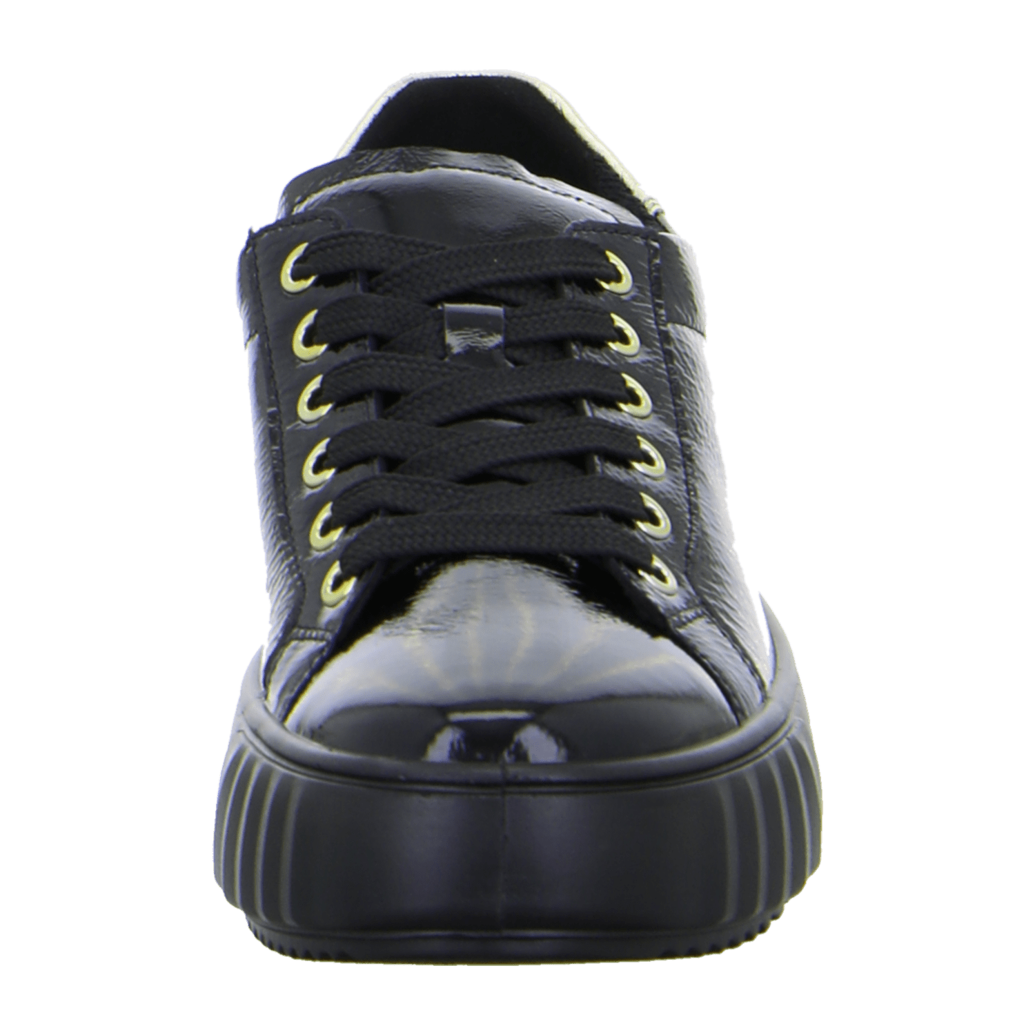 ARA Monaco Women's Sneakers in Black Patent Leather with Zipper and Round Toe - Bartel-Shop
