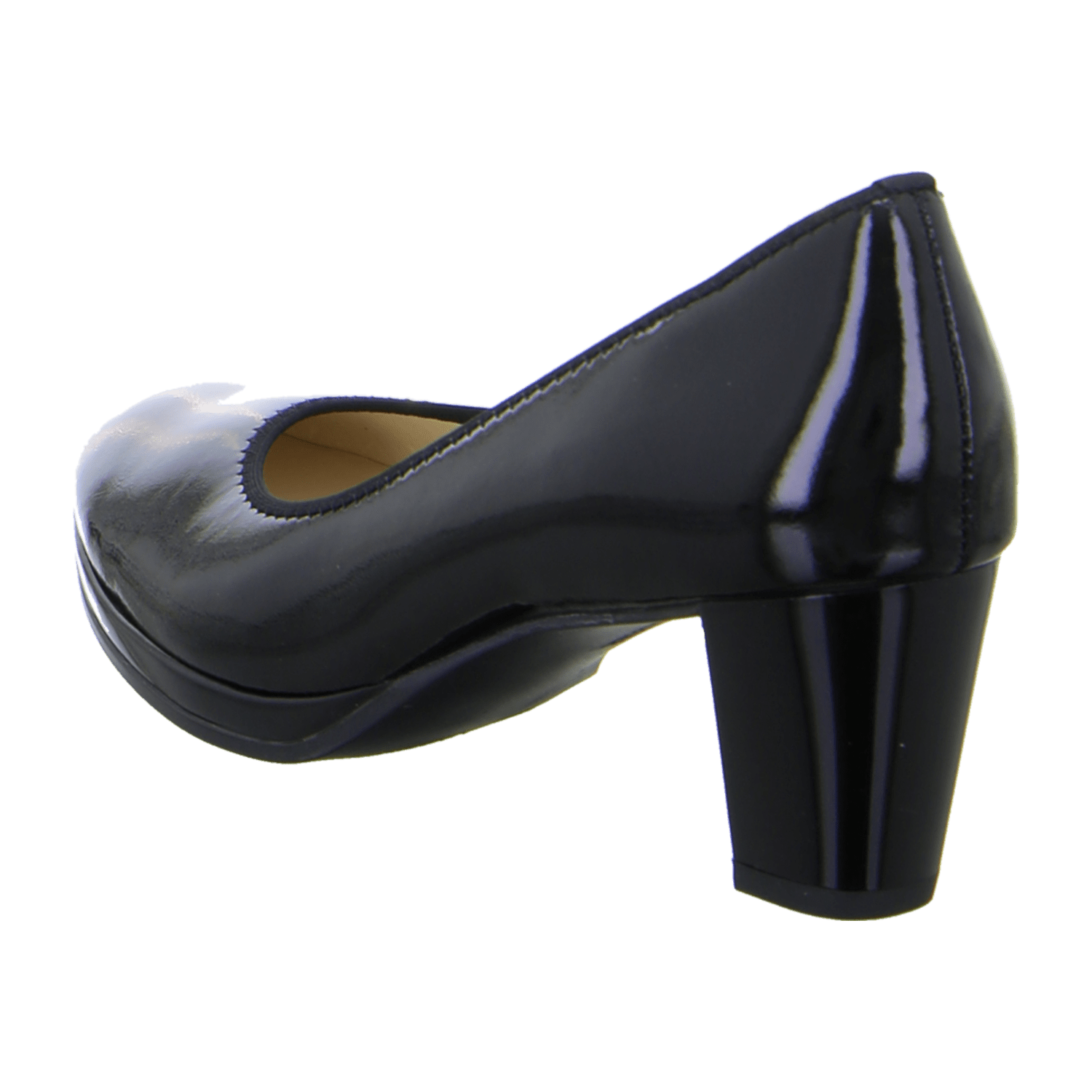 ARA Orly Women's Pumps in Black Patent Leather with Round Toe and Leather Lining - Bartel-Shop