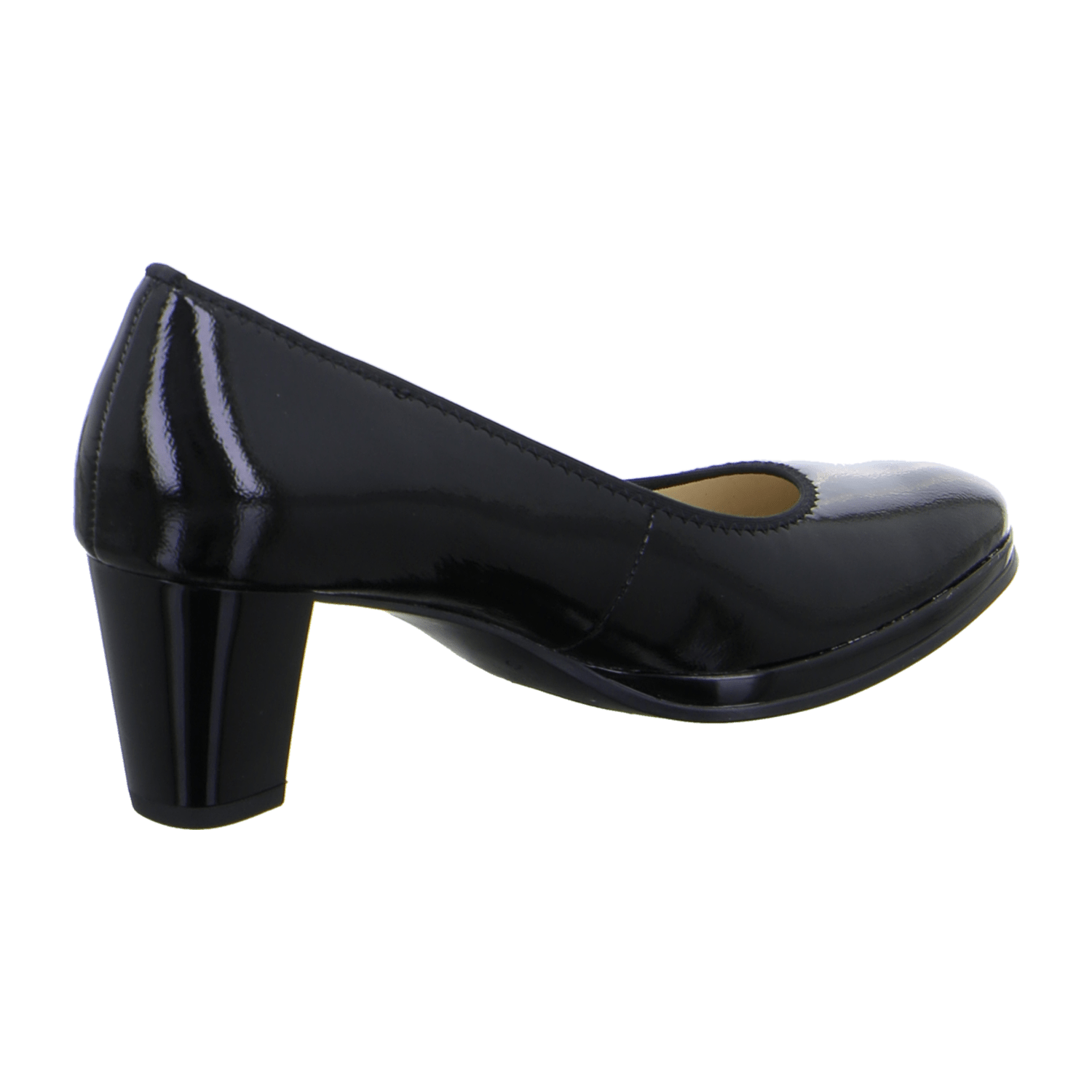 ARA Orly Women's Pumps in Black Patent Leather with Round Toe and Leather Lining - Bartel-Shop