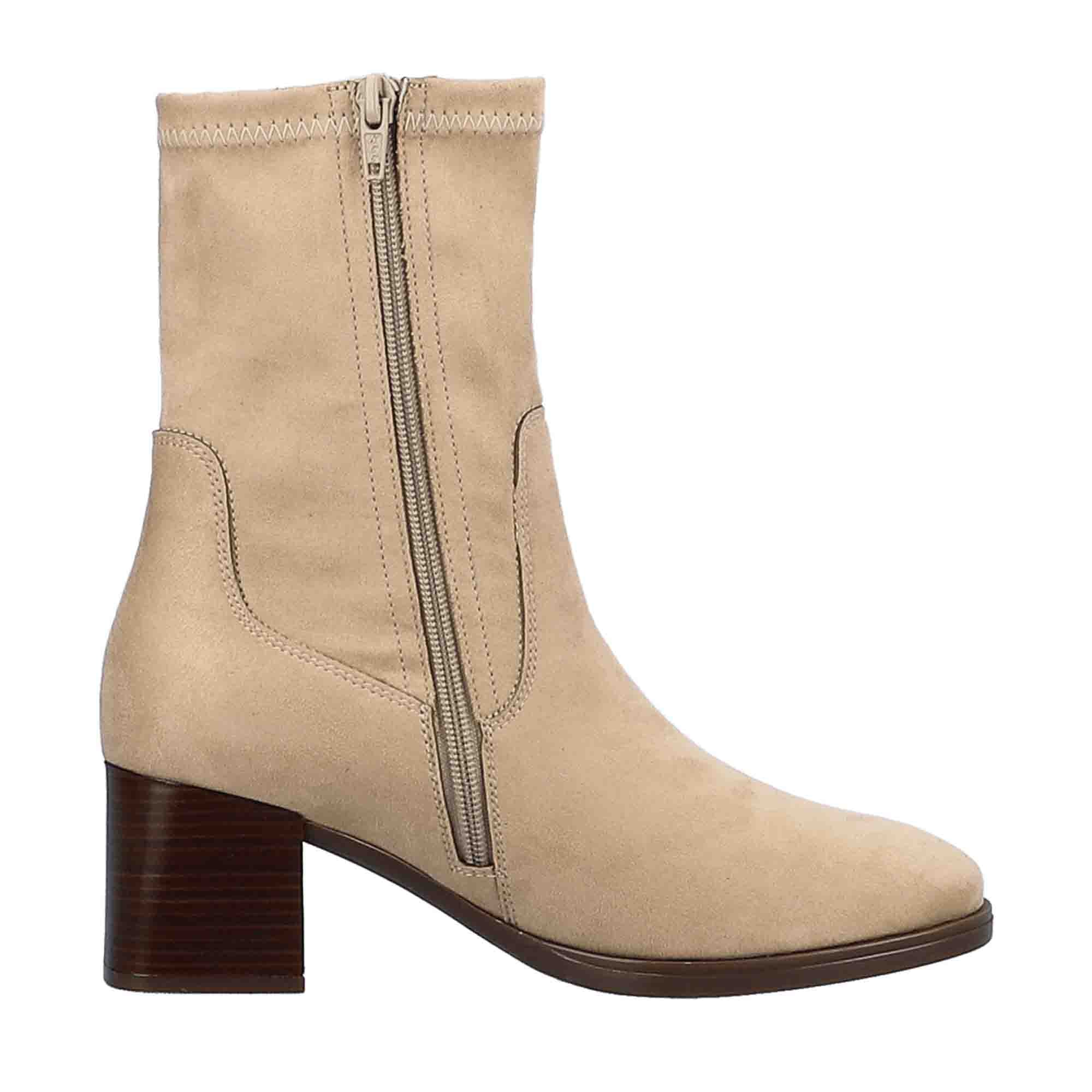 Remonte Beige Ankle Boots for Women Faux Leather Fall Winter Fashion