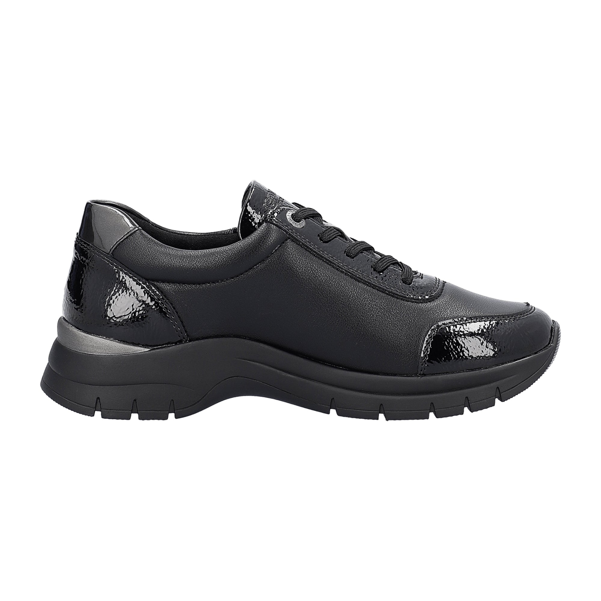 Remonte Women's Black Comfort Shoes with Removable Insole and Zipper Closure