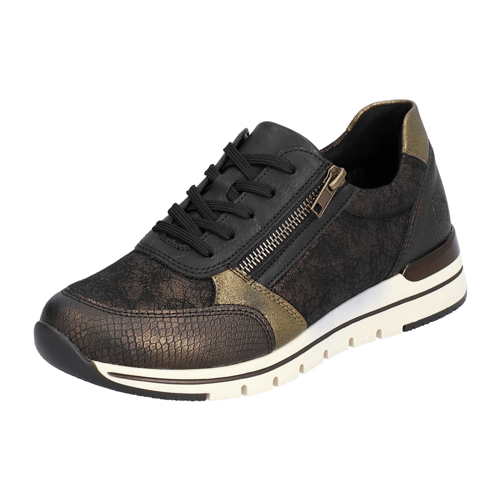 Remonte R6700-90 Brown Women's Sneakers with Wedge Heel and Lace-Up Closure