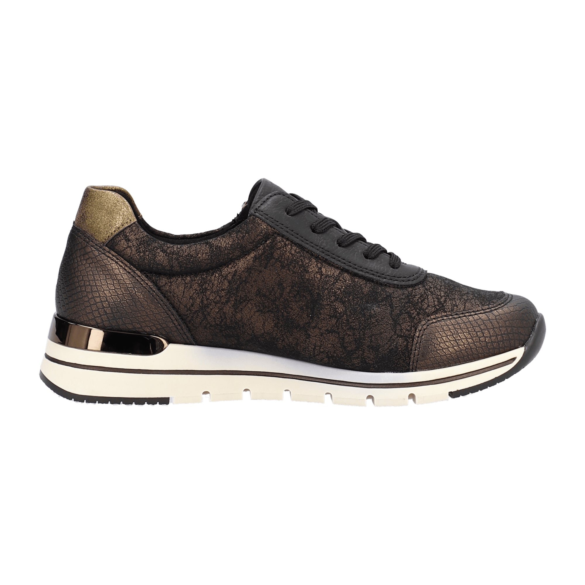 Remonte R6700-90 Brown Women's Sneakers with Wedge Heel and Lace-Up Closure