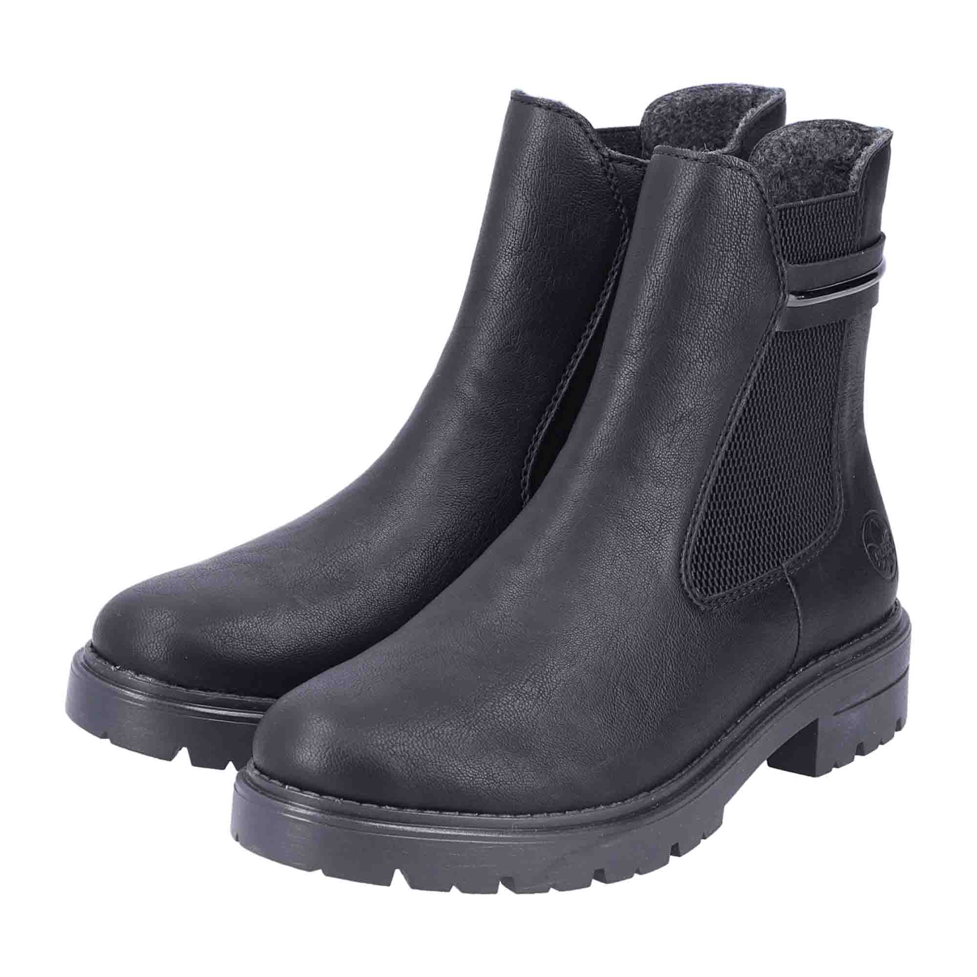 Rieker Black Women's Slip-On Shoes Kunstleder Textile Lining Winter