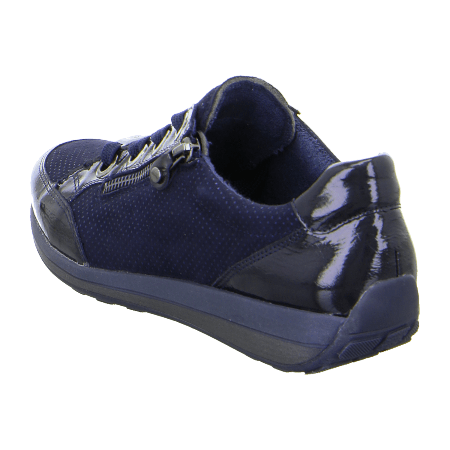 ARA OSAKA Women's Sneakers in Blue Smooth Leather with Lace-Up Closure and Round Toe