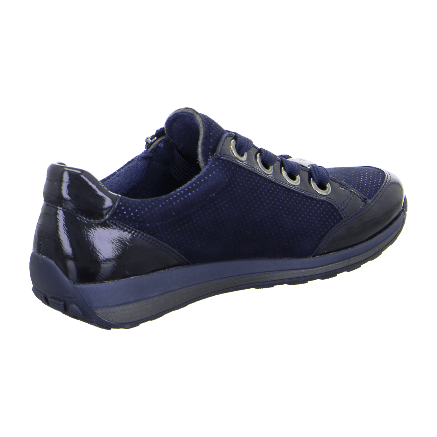 ARA OSAKA Women's Sneakers in Blue Smooth Leather with Lace-Up Closure and Round Toe