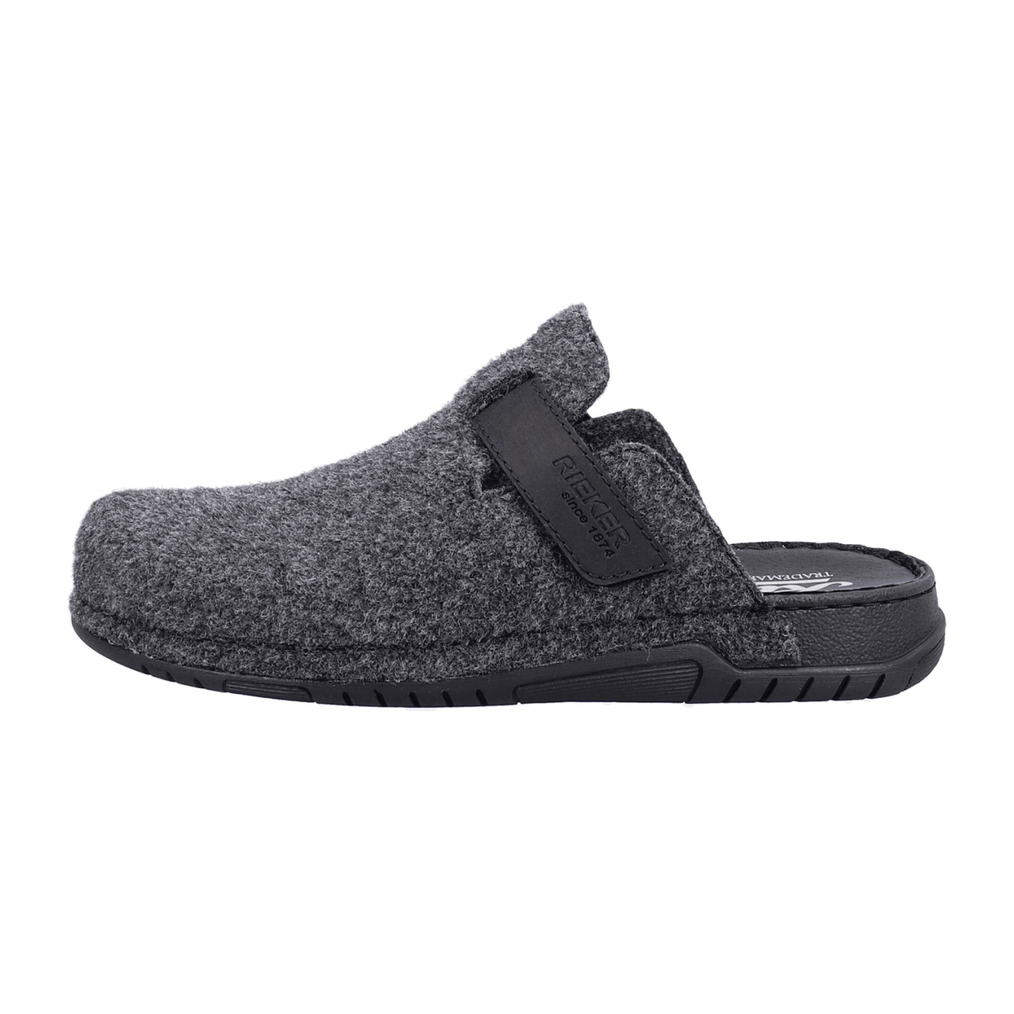 Rieker Men's Gray Sandals Comfortable Wide Fit Casual Slip-On Warm Lined
