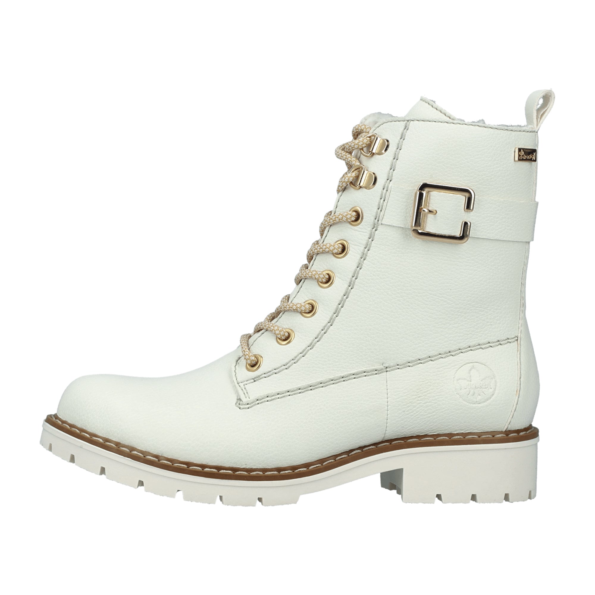 Rieker Women's White Boots Y912680 Warm Lined with Inner Zipper for Winter