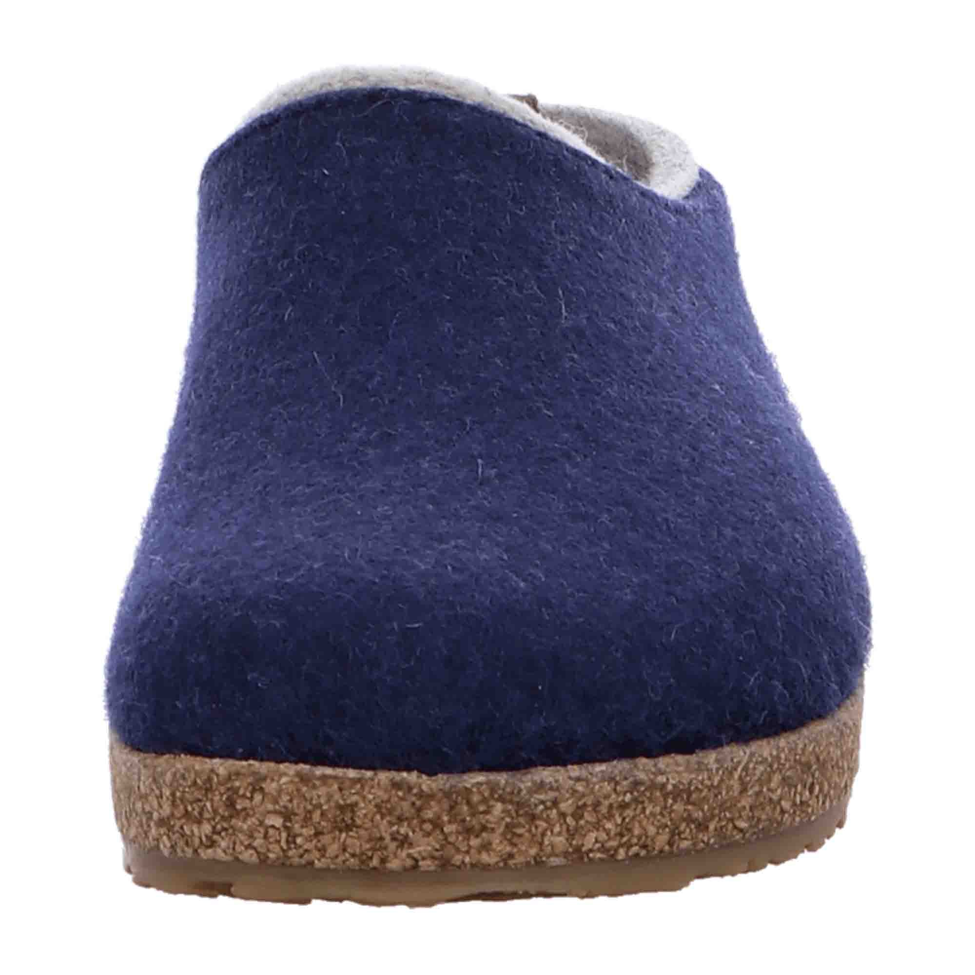 Haflinger Grizzly Kris Men's Blue Wool Clogs - Comfortable & Durable