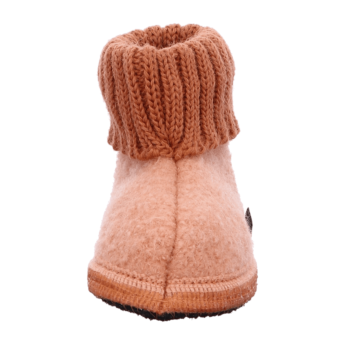 HAFLINGER Karl Wool Felt Slippers - House Shoes with Collar Rosé Antique