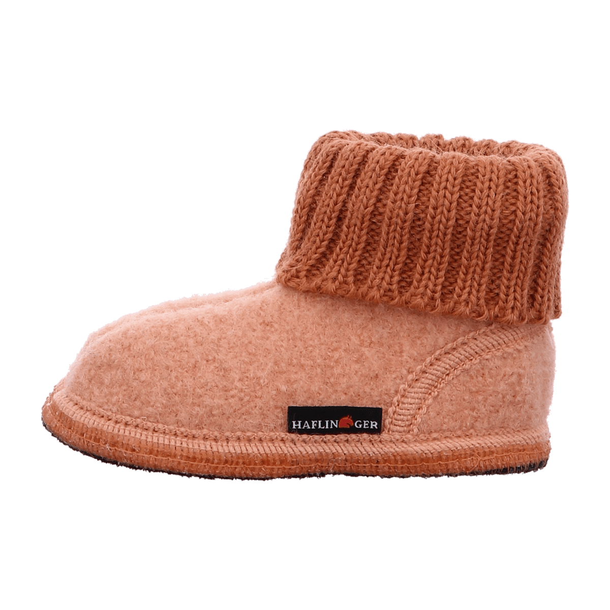 HAFLINGER Karl Wool Felt Slippers - House Shoes with Collar Rosé Antique