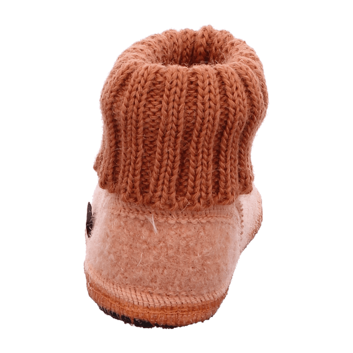 HAFLINGER Karl Wool Felt Slippers - House Shoes with Collar Rosé Antique