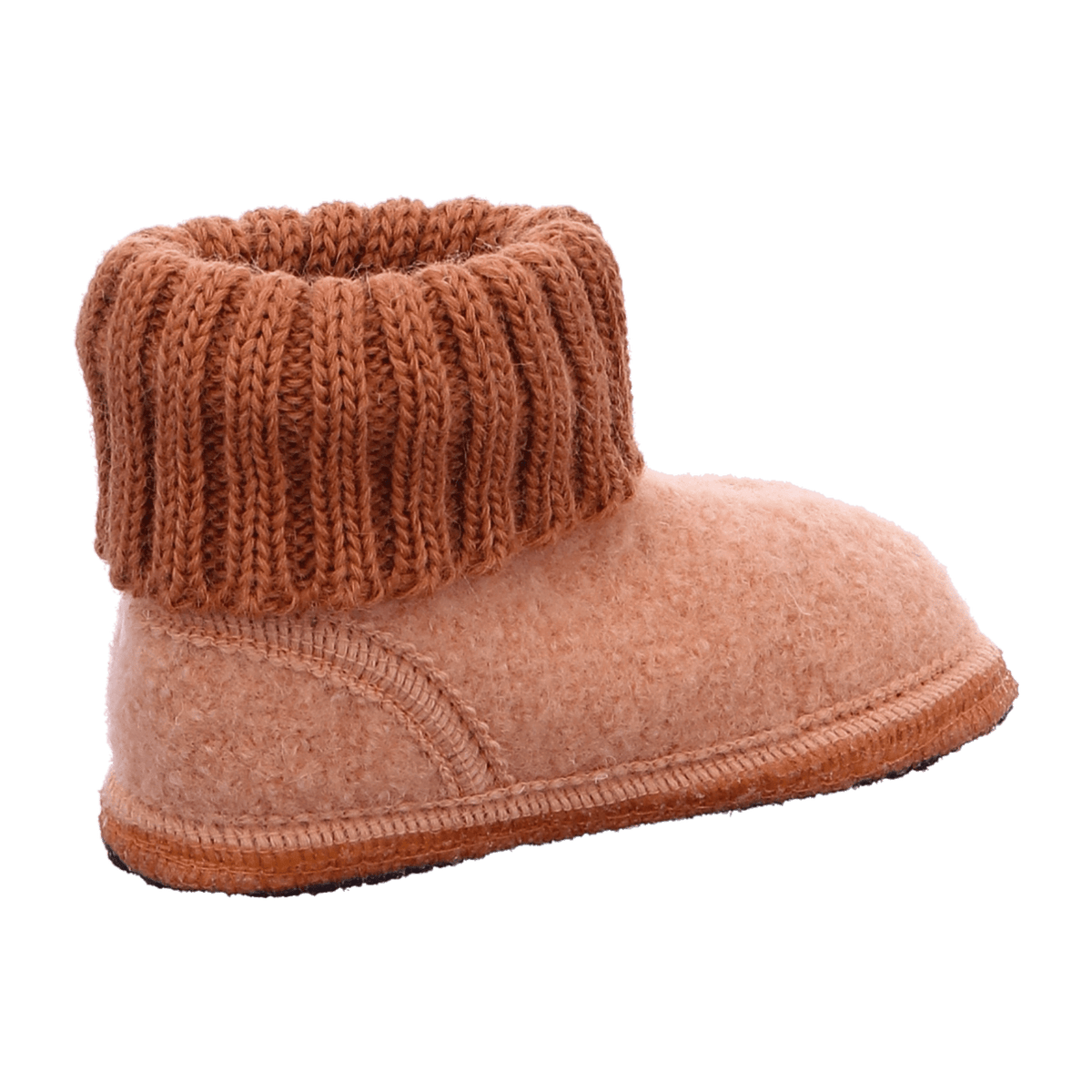 HAFLINGER Karl Wool Felt Slippers - House Shoes with Collar Rosé Antique
