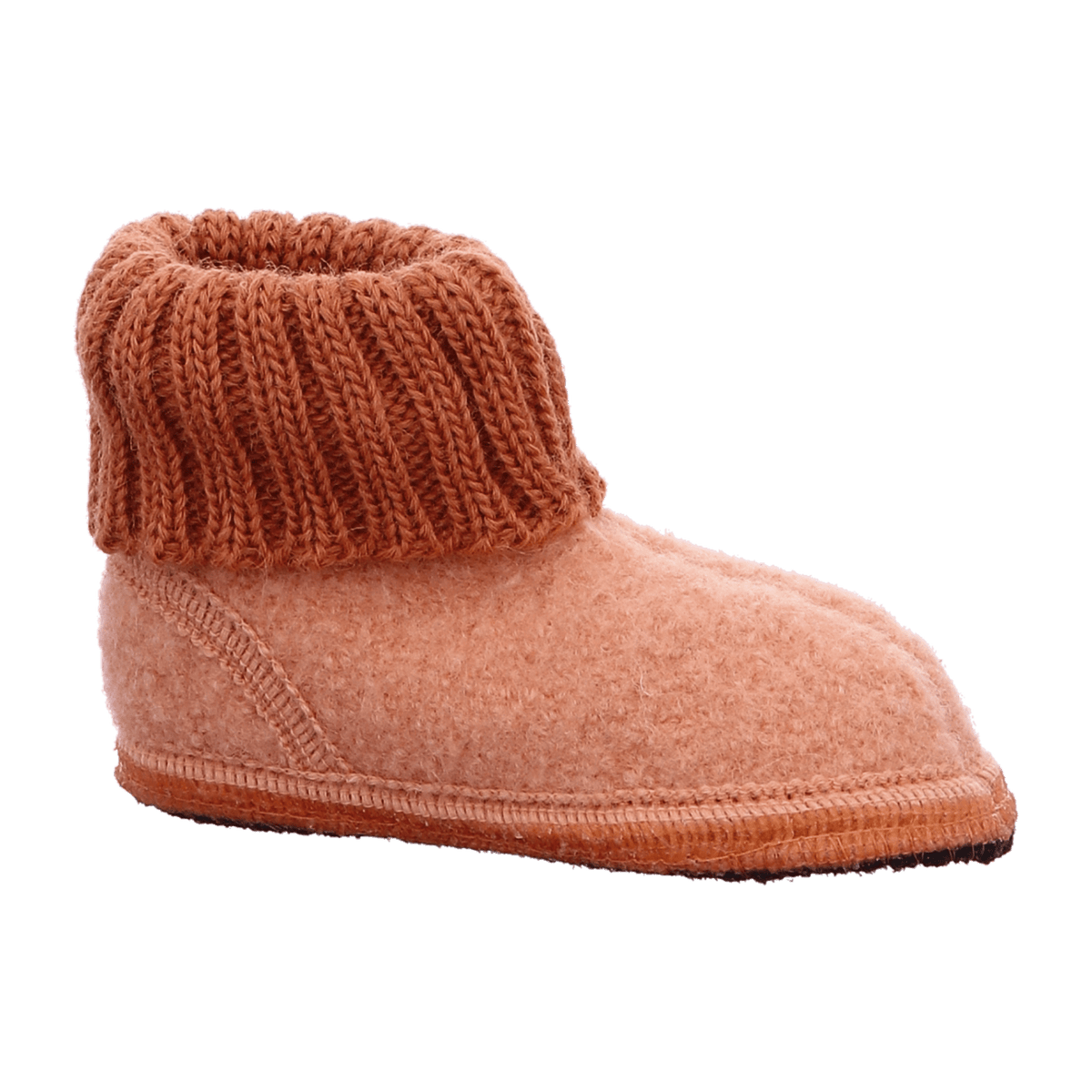 HAFLINGER Karl Wool Felt Slippers - House Shoes with Collar Rosé Antique