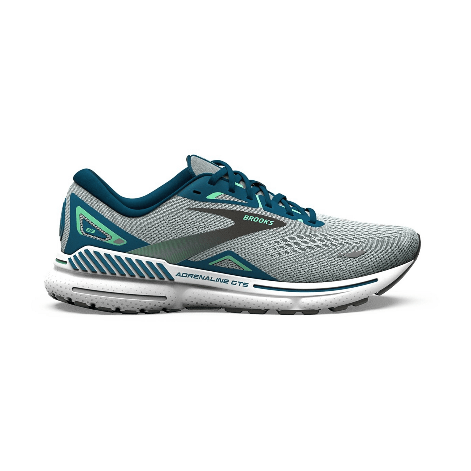 Brooks Adrenaline GTS 23 Men's Running Shoes - Blue Moroccan Spring Bud - Textile Upper, Mesh Lining, Rubber Outsole