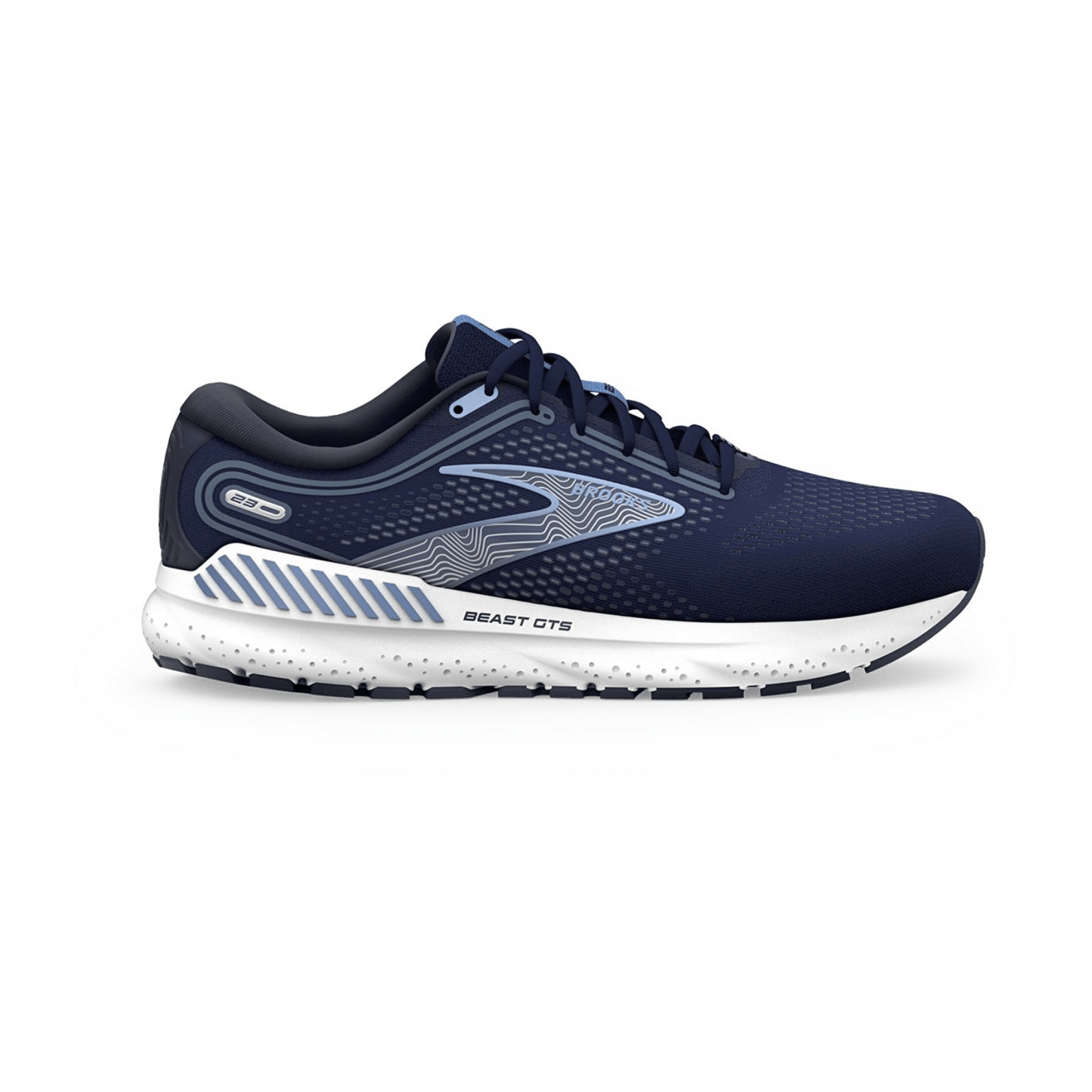 Brooks Men's Beast GTS 23 Running Shoes in Peacoat Blue/White, Synthetic Leather & Rubber