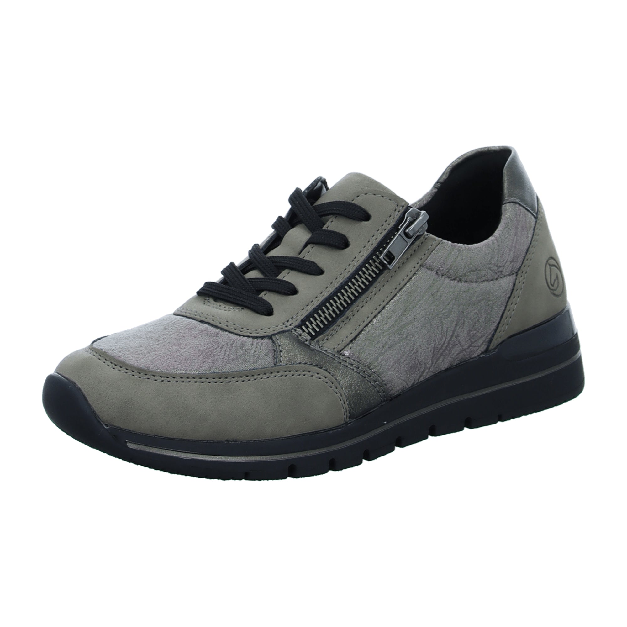 Remonte Women's Grey Casual Shoes with Zip and Lace-Up Closure