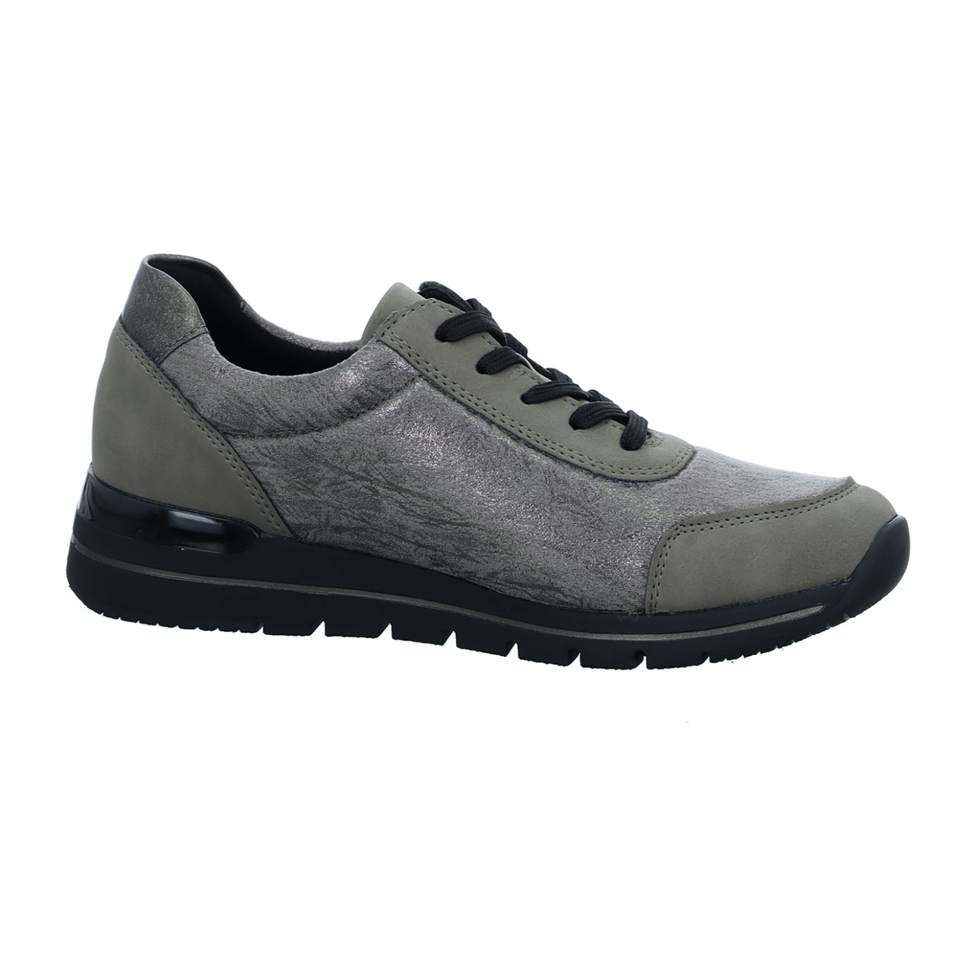 Remonte Women's Grey Casual Shoes with Zip and Lace-Up Closure