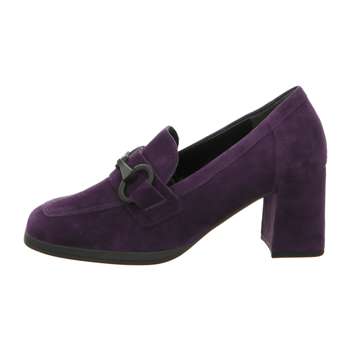 Gabor Women's Slip-On Loafers - Purple Suede Moccasins with Buckle