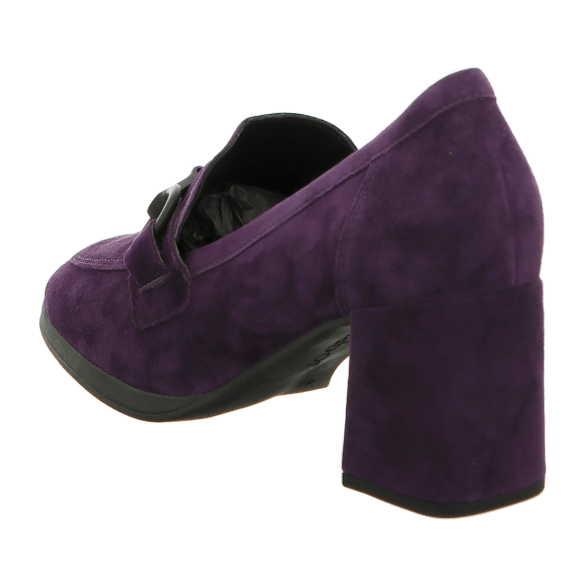 Gabor Women's Slip-On Loafers - Purple Suede Moccasins with Buckle