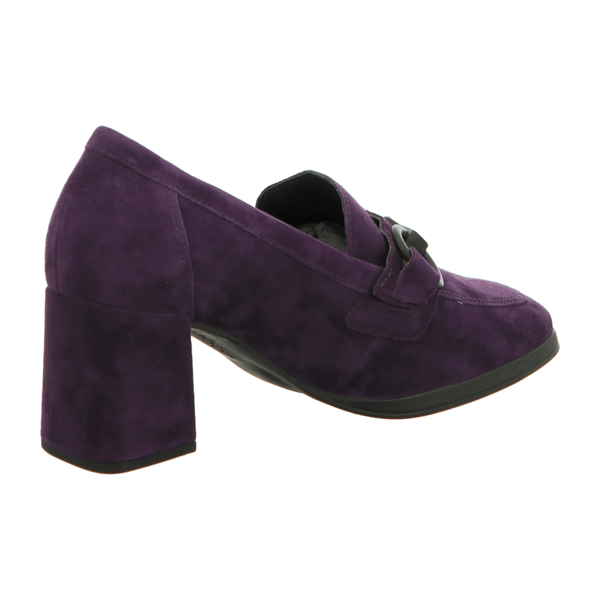 Gabor Women's Slip-On Loafers - Purple Suede Moccasins with Buckle