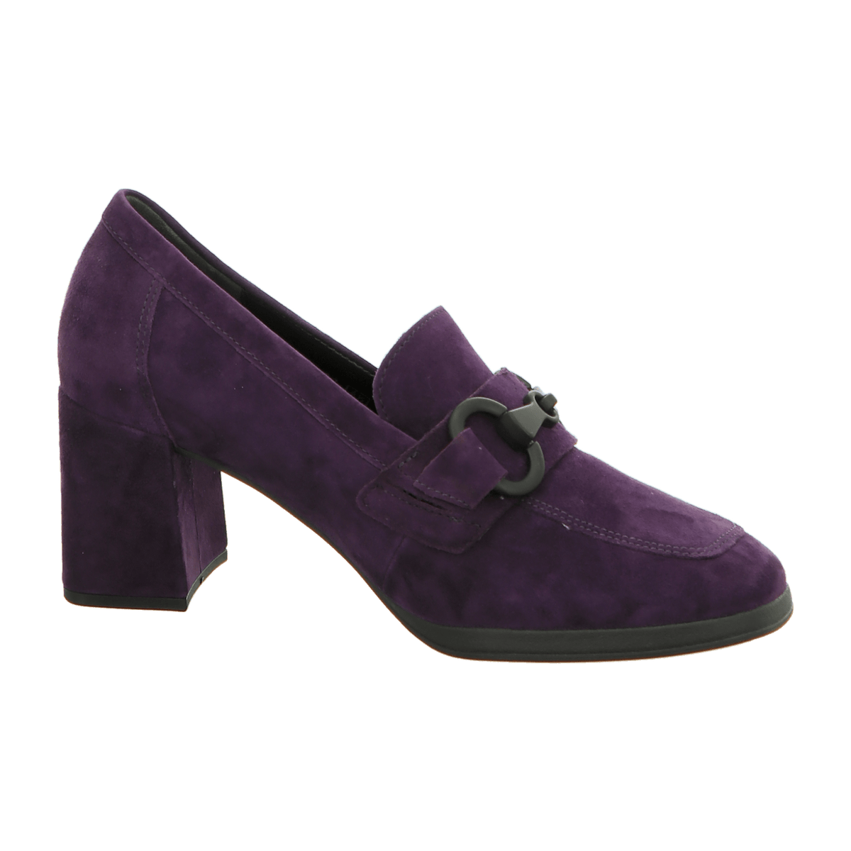 Gabor Women's Slip-On Loafers - Purple Suede Moccasins with Buckle