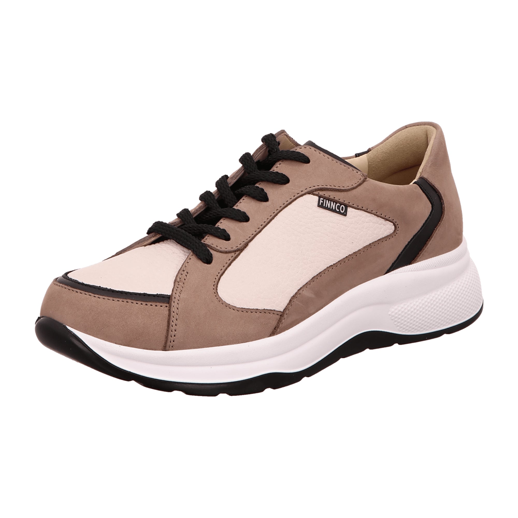 Finn Comfort Piccadilly Women's Comfortable Lace-Up Shoes - Leather (Nubuck) in Beige/Brown - Durable with Removable Insole