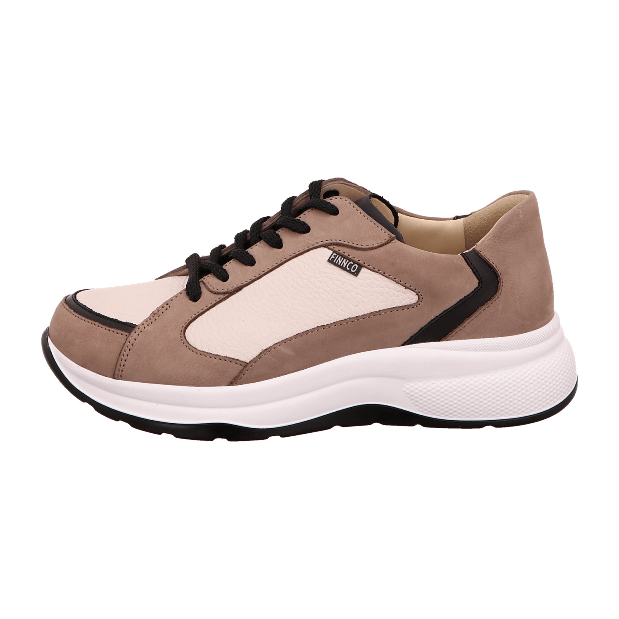 Finn Comfort Piccadilly Women's Comfortable Lace-Up Shoes - Leather (Nubuck) in Beige/Brown - Durable with Removable Insole