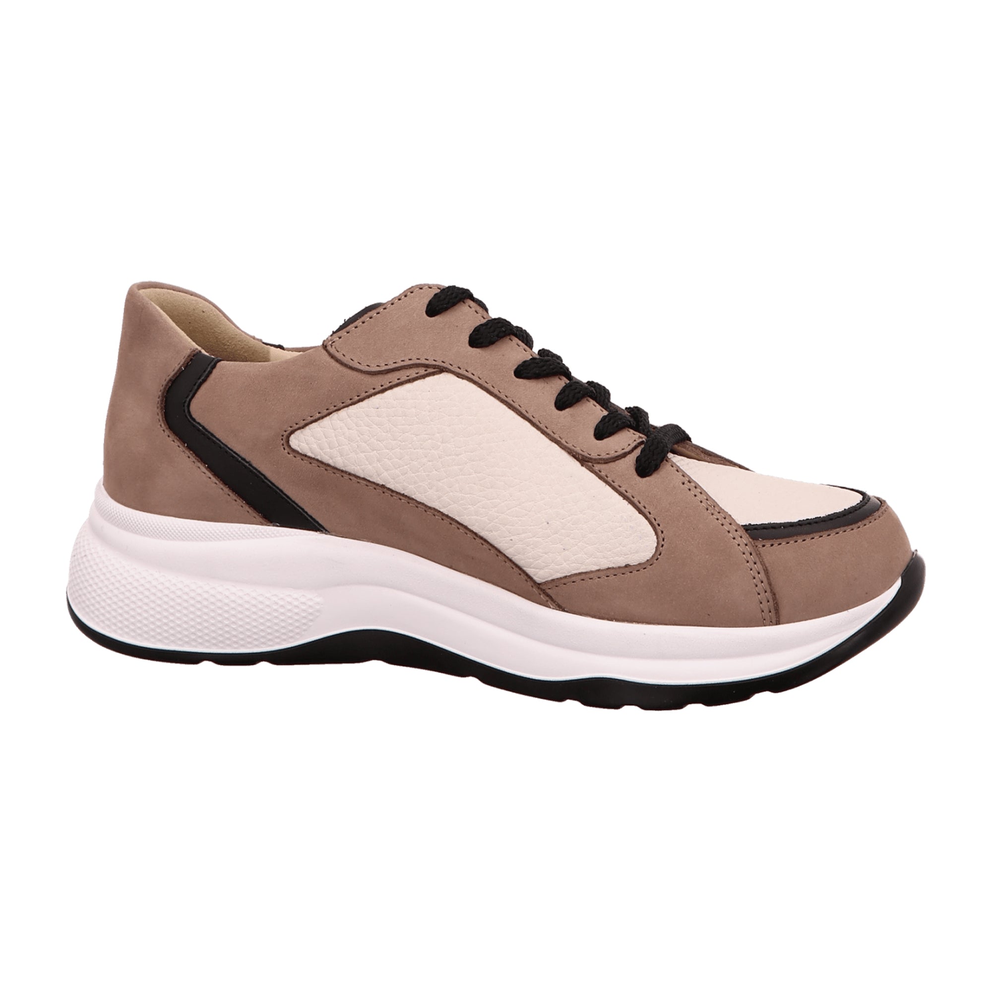 Finn Comfort Piccadilly Women's Comfortable Lace-Up Shoes - Leather (Nubuck) in Beige/Brown - Durable with Removable Insole