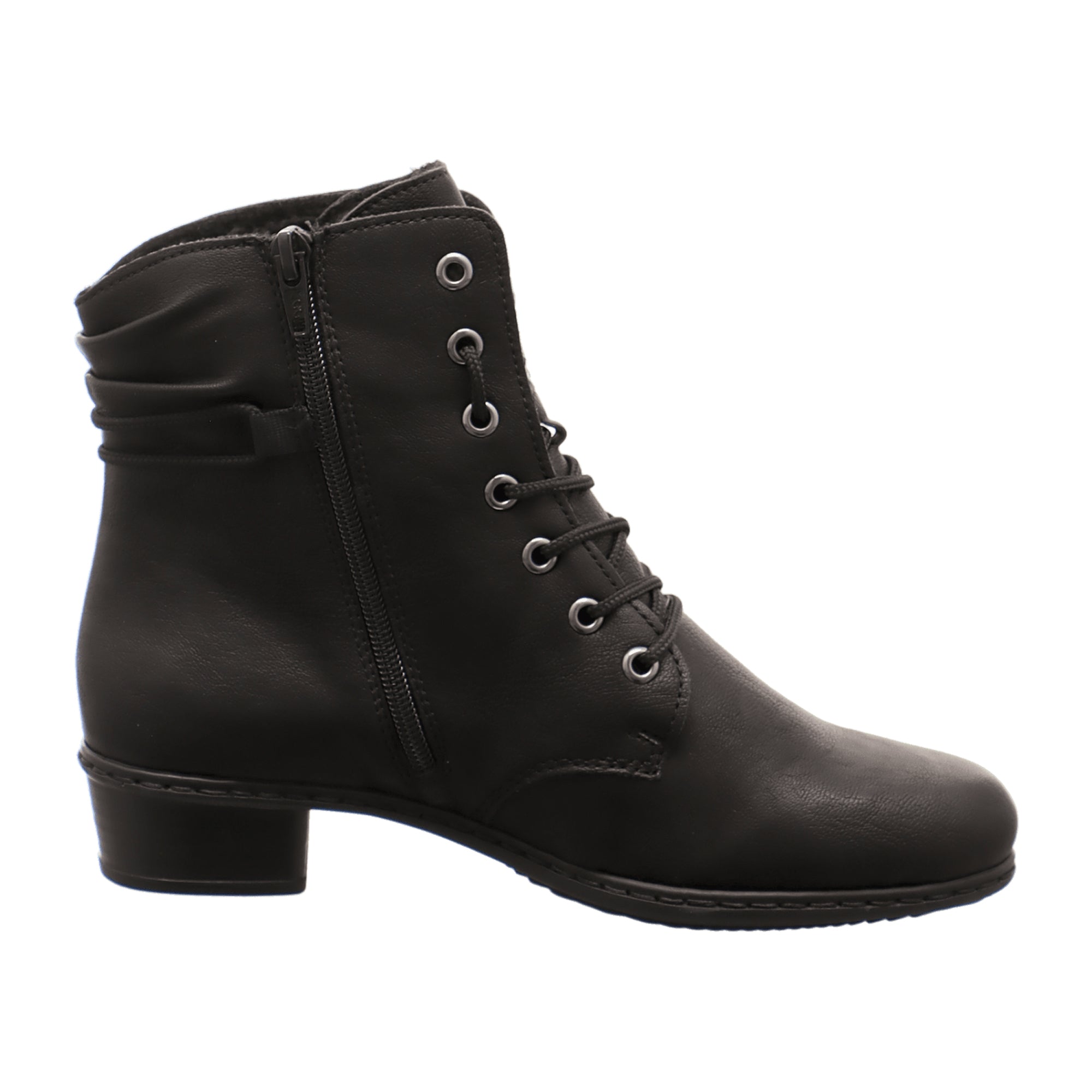 Rieker Y0701-00 Black Women's Shoes Lace-Up Synthetic Leather Winter Boot