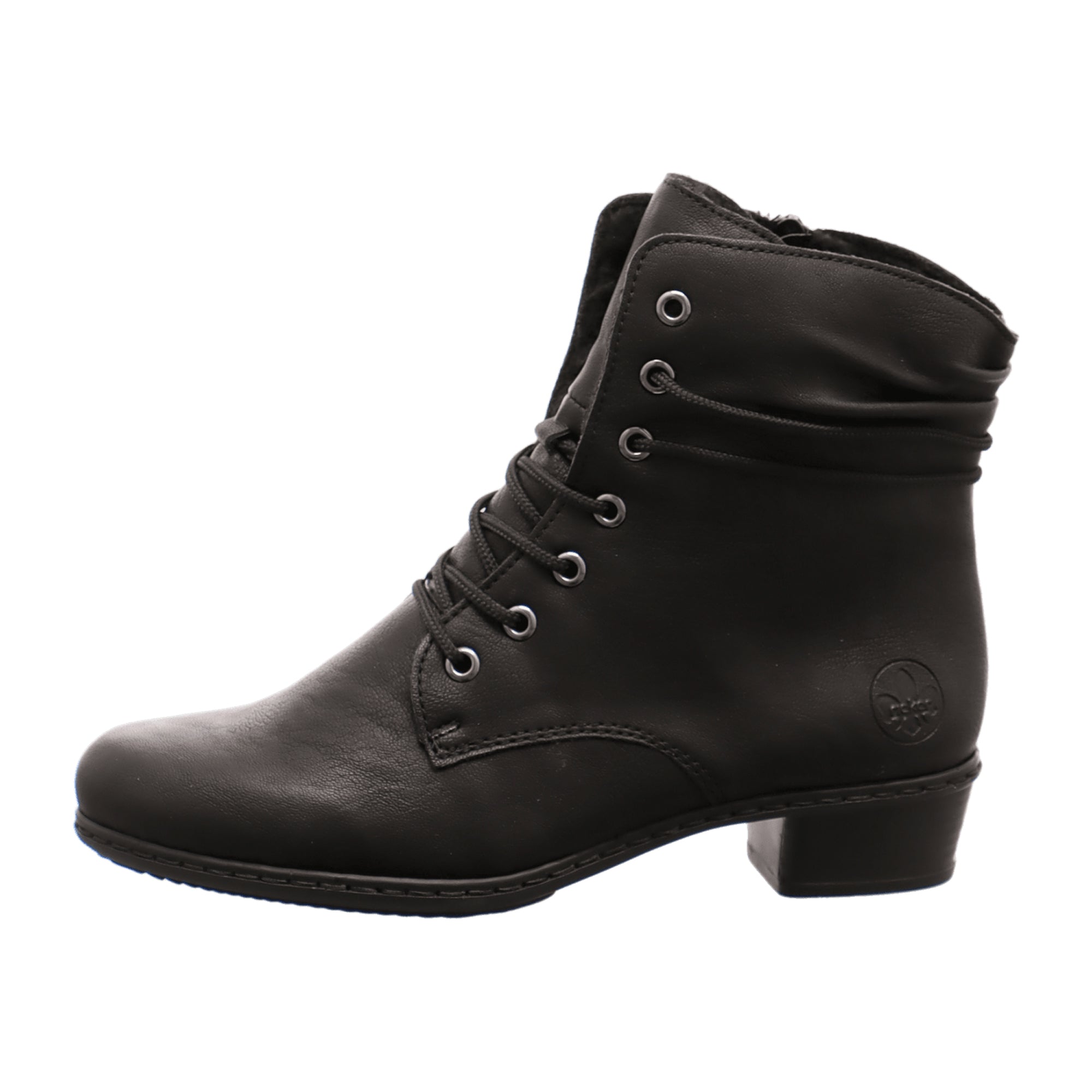 Rieker Y0701-00 Black Women's Shoes Lace-Up Synthetic Leather Winter Boot