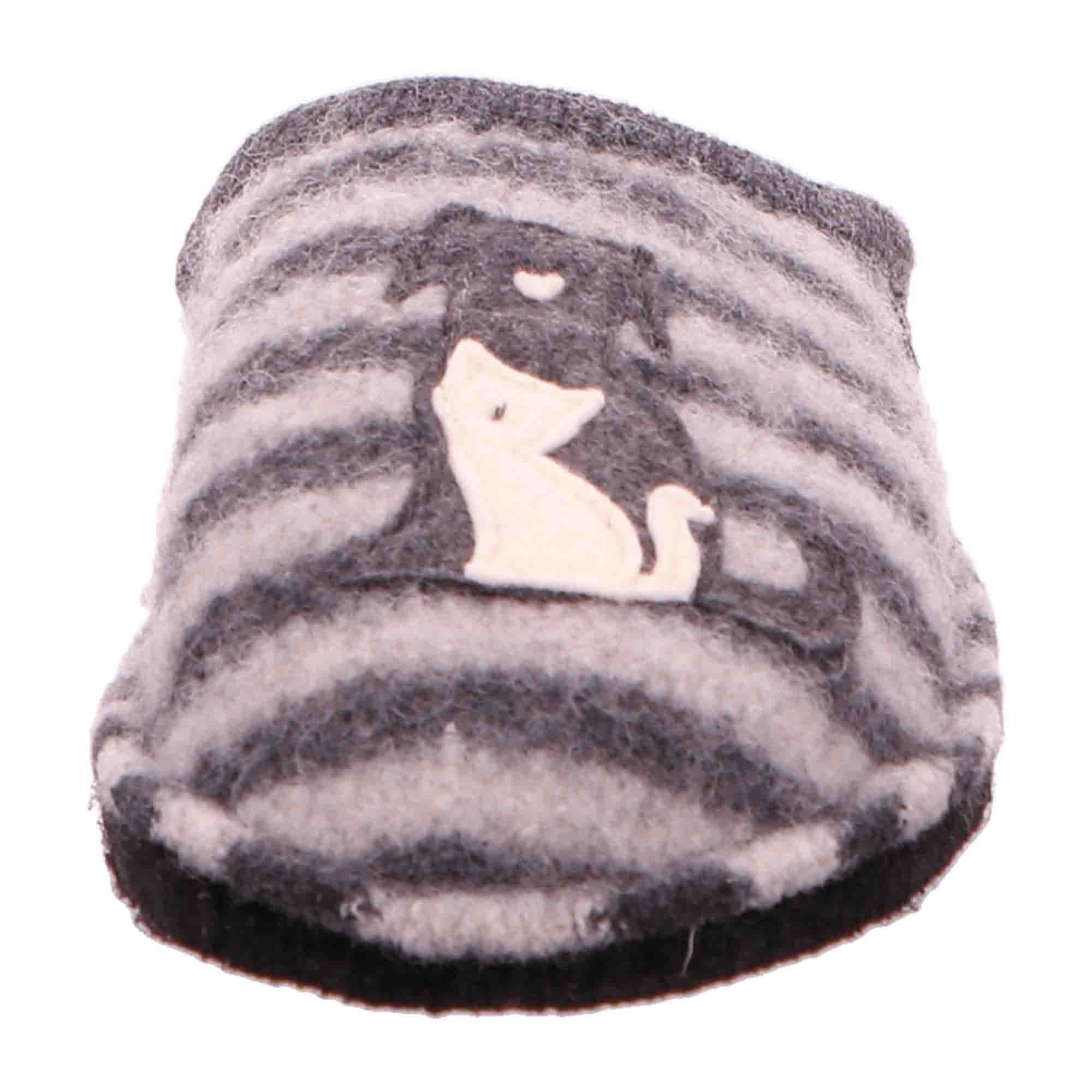 Haflinger Flair Canegatto Women's Grey Wool Slippers - Stylish & Durable