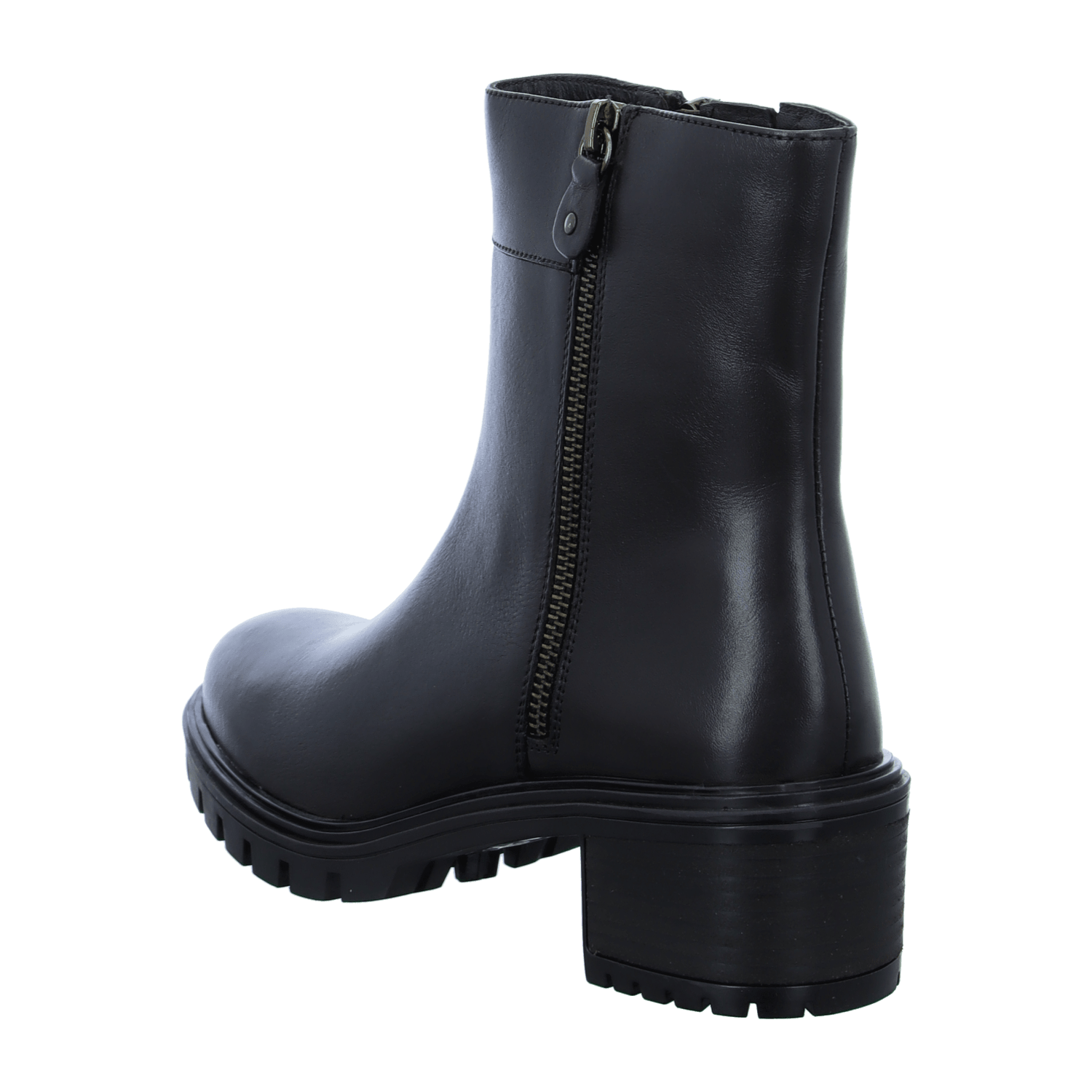 ARA DENVER moro Women's Ankle Boot in Brown Smooth Leather with Zipper and Round Toe