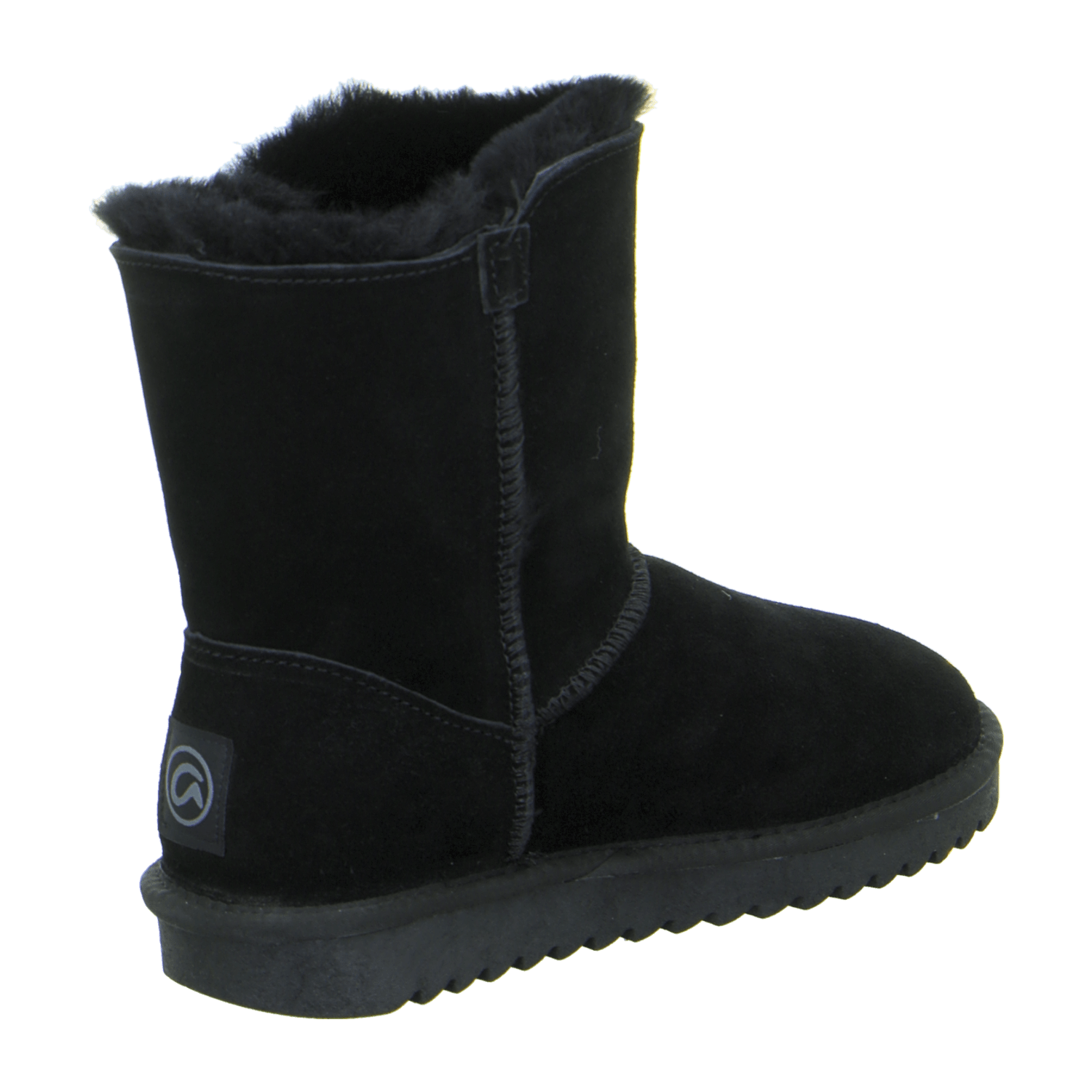 ARA Alaska Women's Velour Leather Slip-On Winter Boots with Wool Lining and Synthetic Rubber Sole in Black