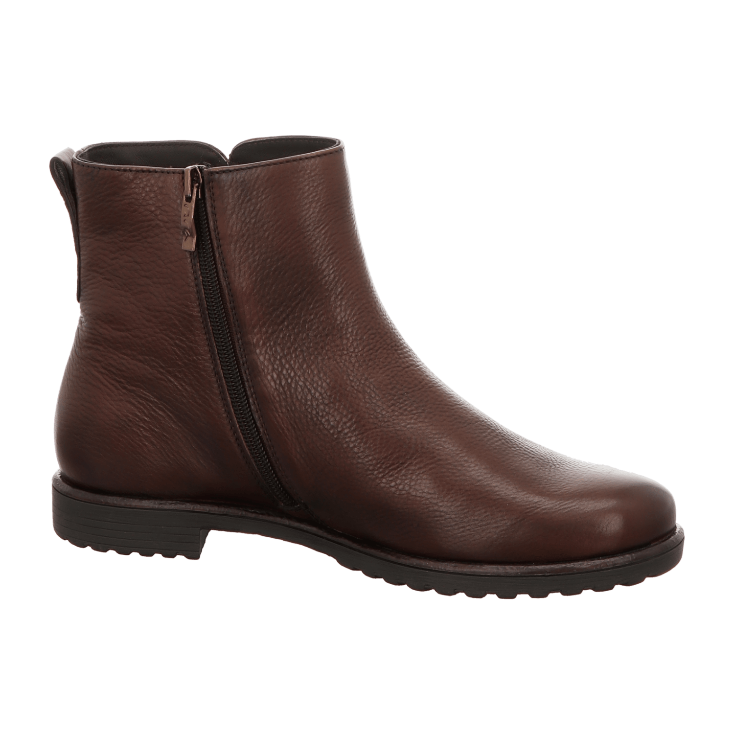 ARA LIVERPOOL Women's Slip-On Ankle Boot in Smooth Leather, Brown, Modern Round Toe