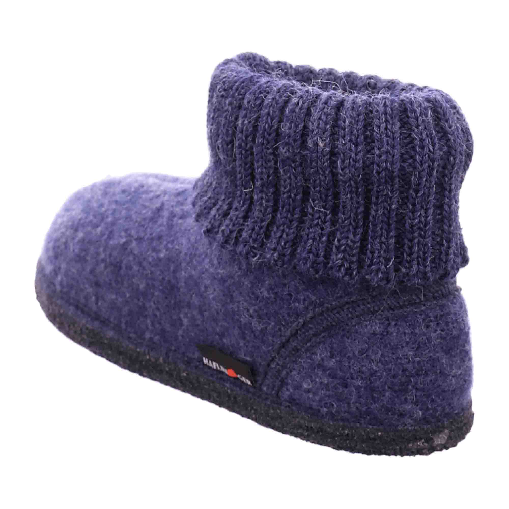 Haflinger Women's Slippers - Stylish & Comfortable Blue Wool