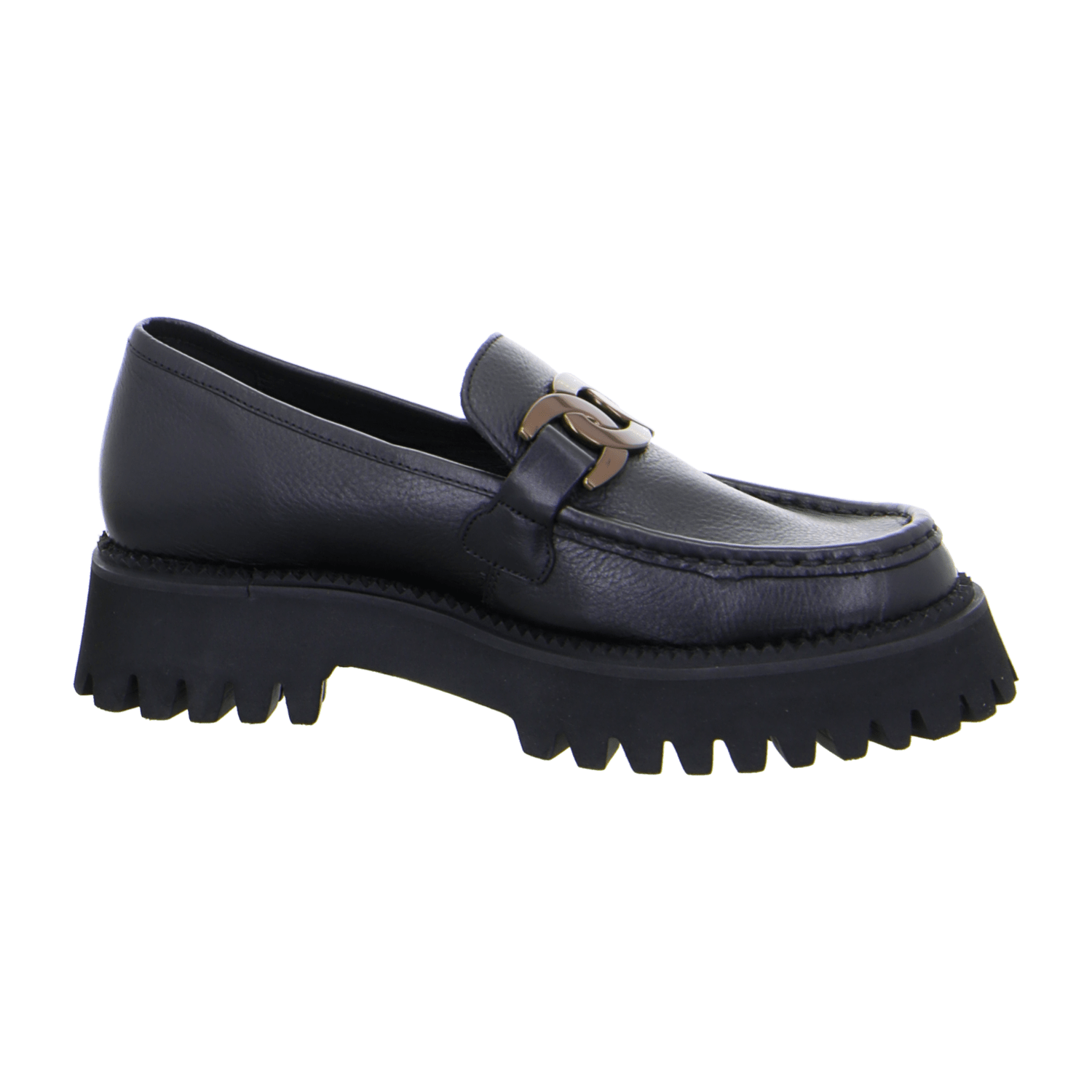 ARA AMSTERDAM A Women's Leather Loafers in Black with Leather Lining and Round Toe