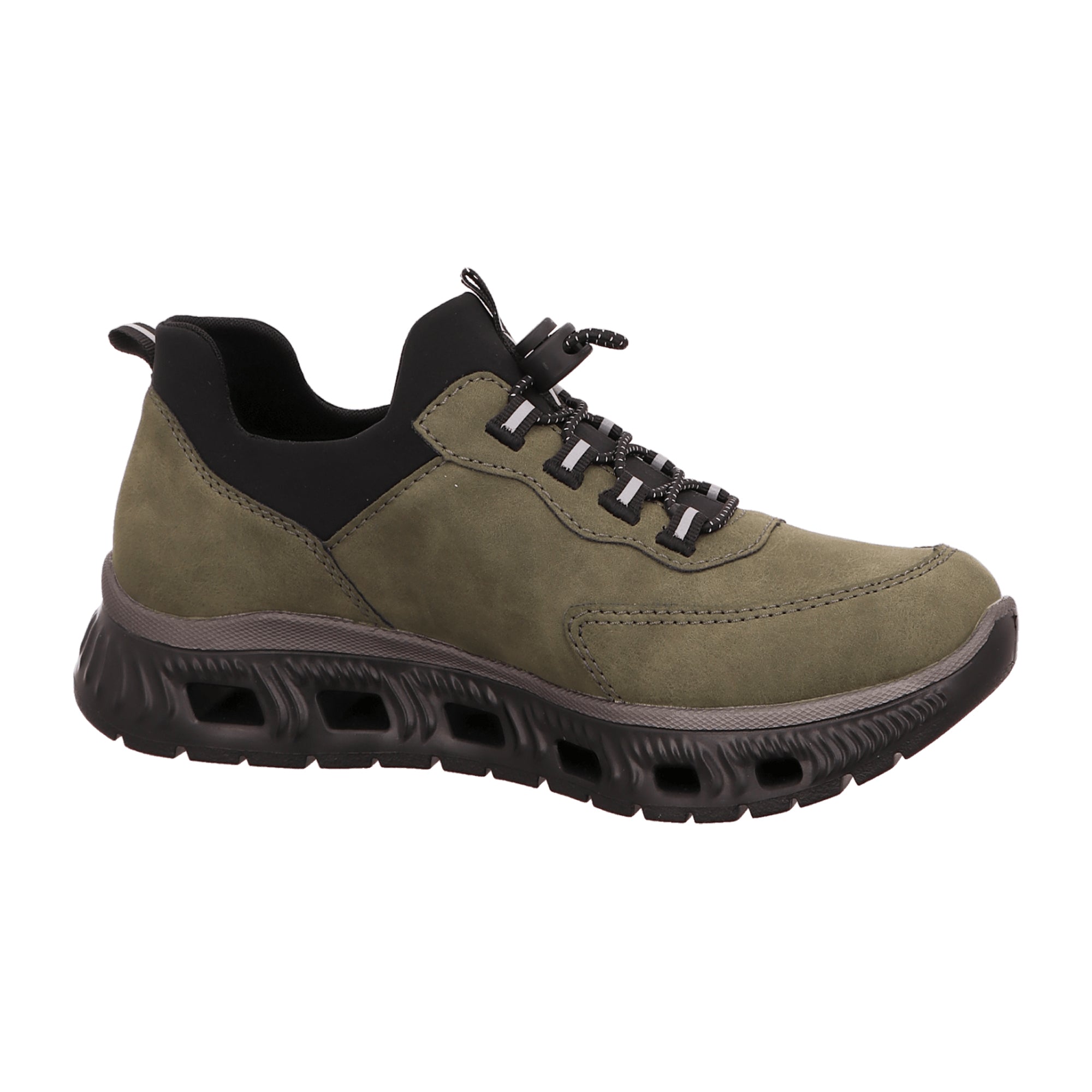Rieker Women's Olive Casual Shoes with Laces Synthetic Upper Rubber Sole