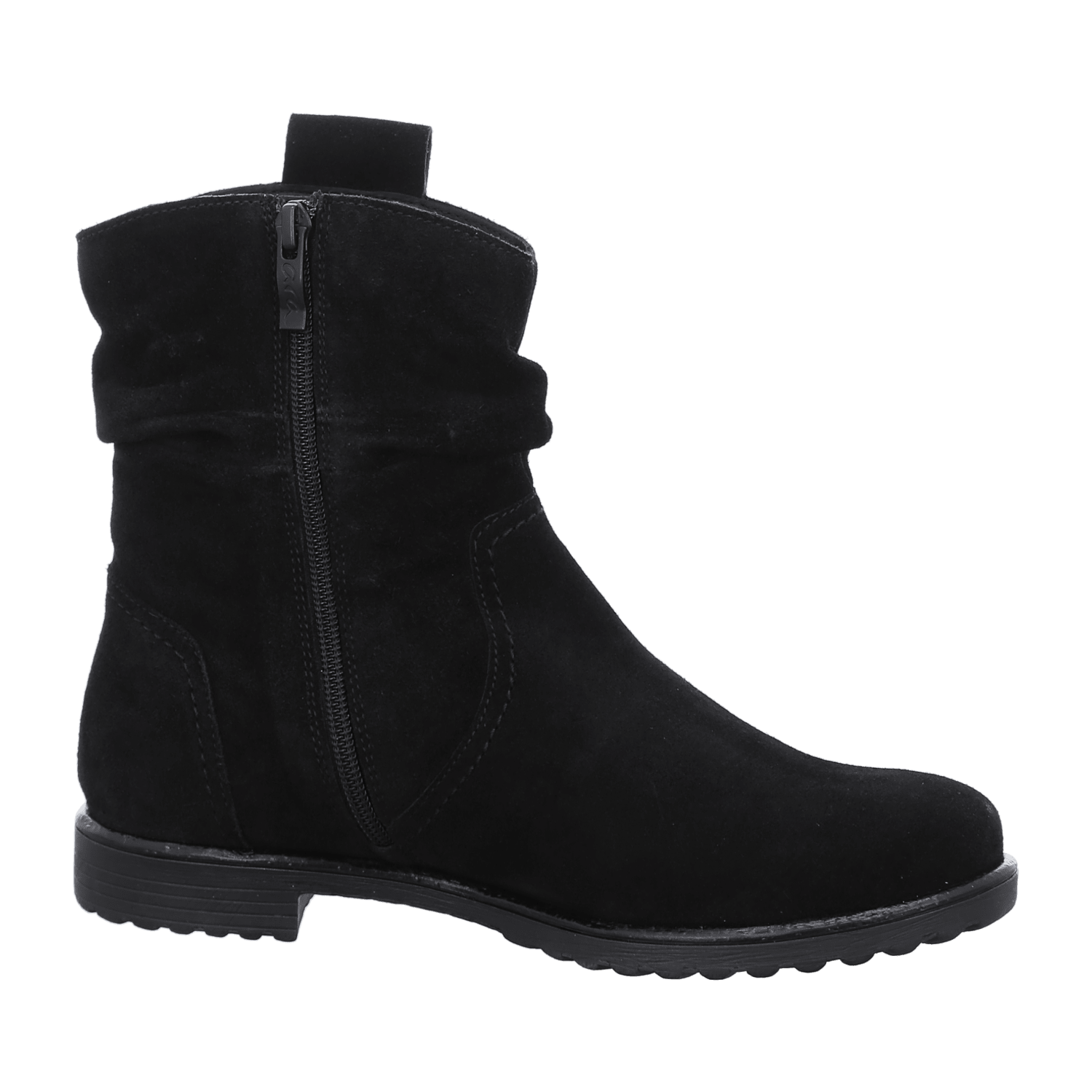 ARA Women's Liverpool Ankle Boots in Black Velvet Leather with Round Toe Slip-On Modern