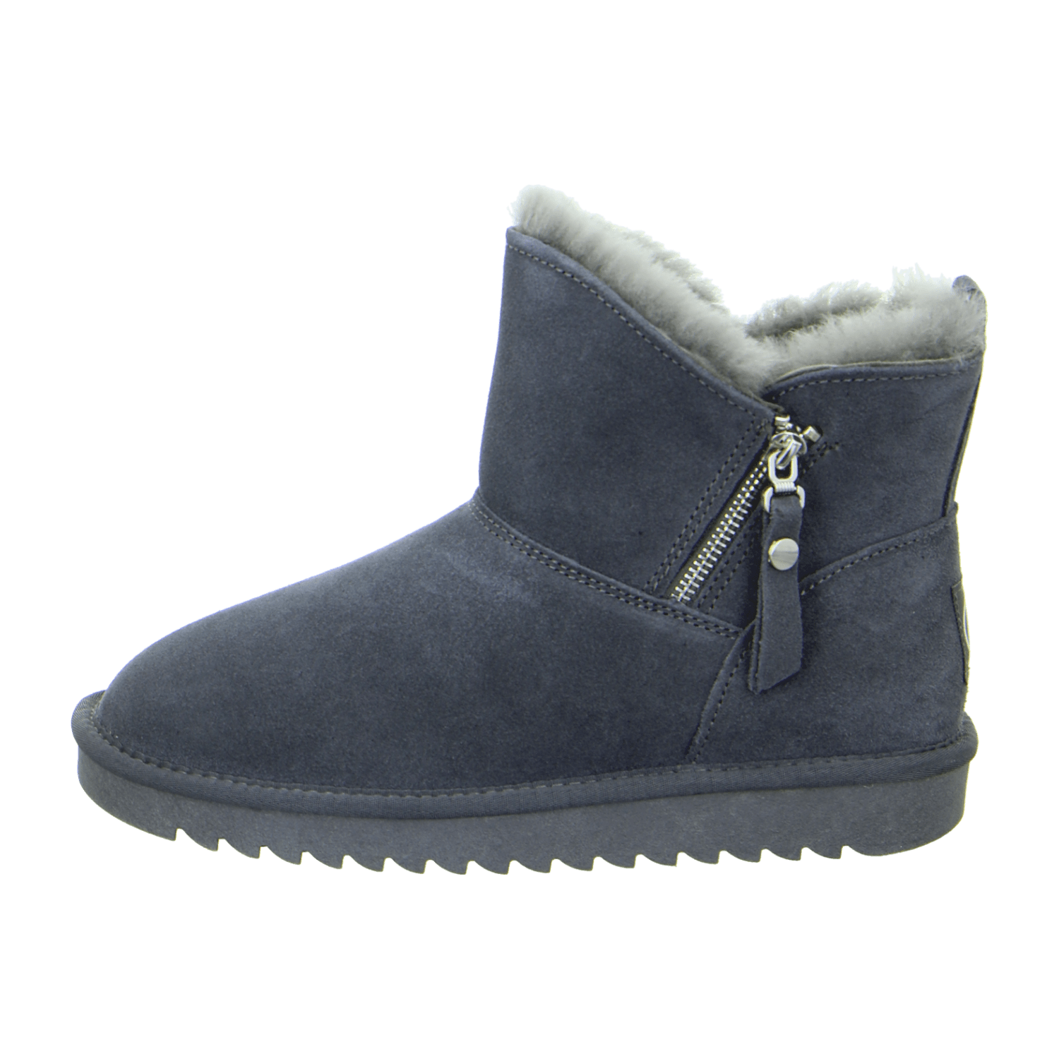 ARA UggKurtGray Women's Velour Leather Slip-On Bootie Gray with Wool Lining and Synthetic Rubber Sole