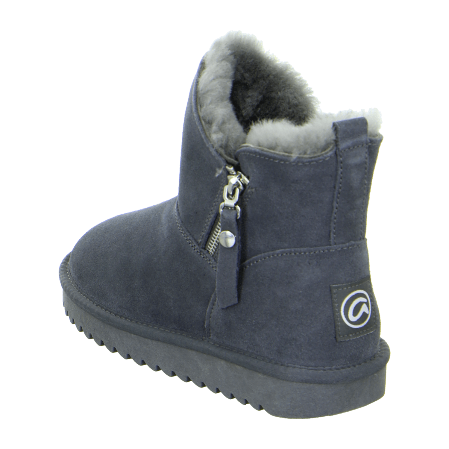 ARA UggKurtGray Women's Velour Leather Slip-On Bootie Gray with Wool Lining and Synthetic Rubber Sole