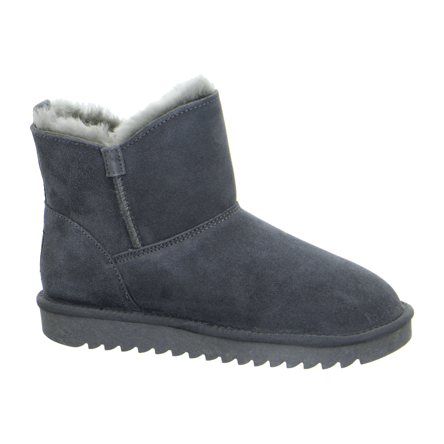 ARA UggKurtGray Women's Velour Leather Slip-On Bootie Gray with Wool Lining and Synthetic Rubber Sole